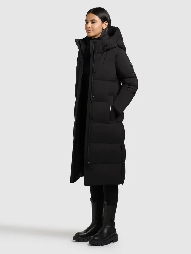 khujo-coat-rachel2-matt-black-knielanger-steppmantel-mit-kapuze-f-r-damen image 1