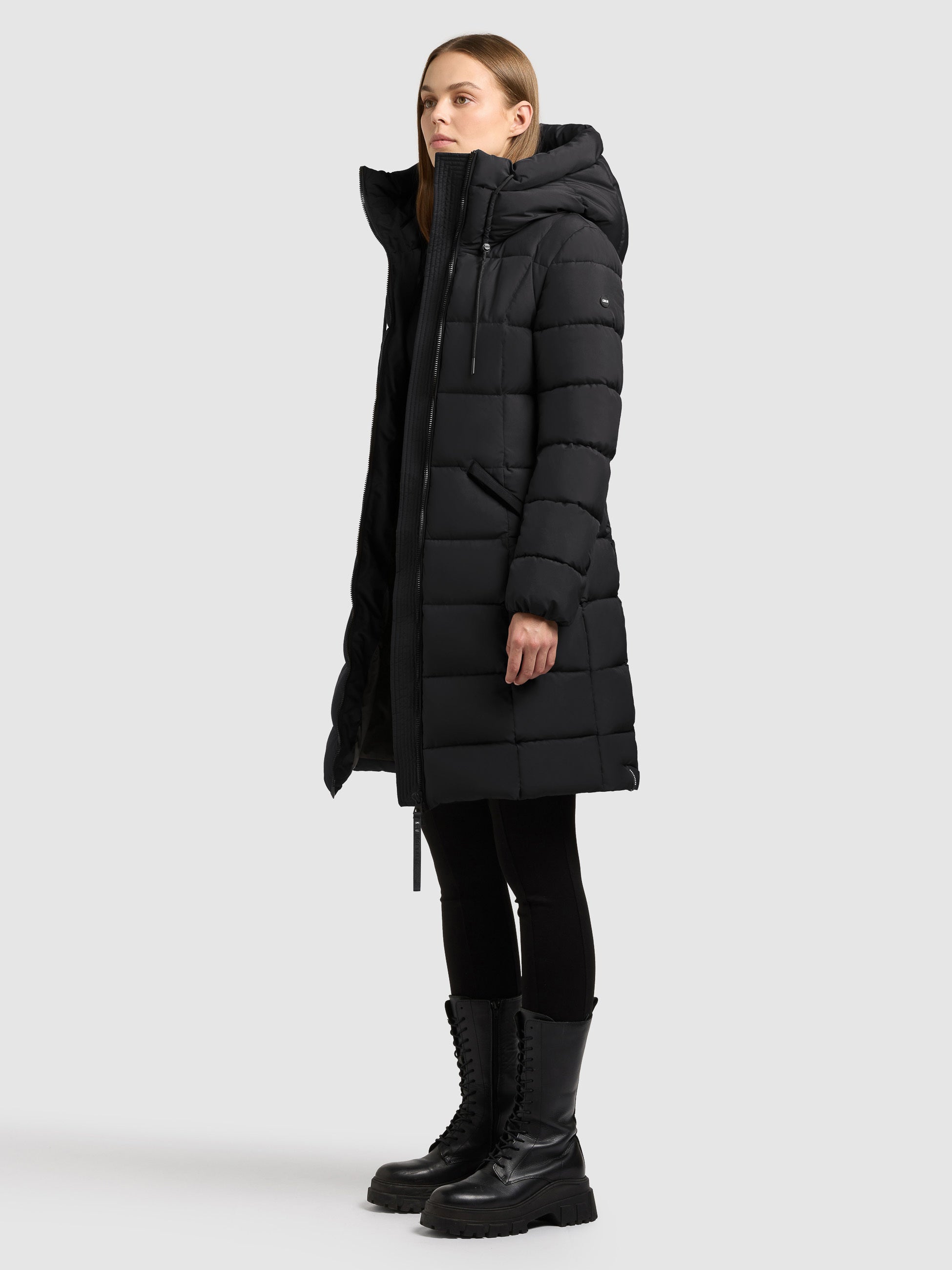 khujo-mantel-arlene-black-kniefreier-steppmantel-slim-fit-damen image 6
