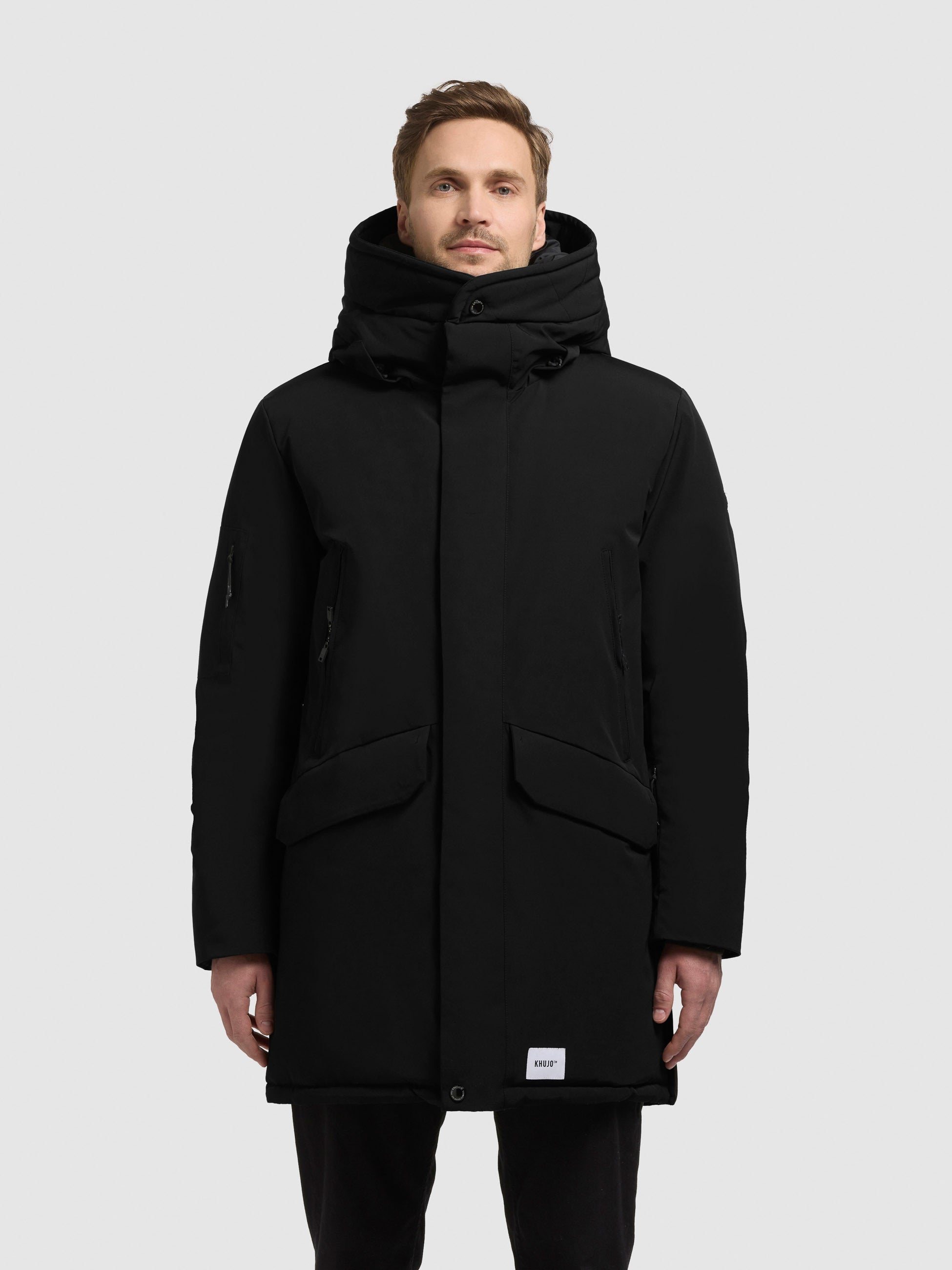 khujo-mantel-dachs-black-kurzmantel-parka-mit-kapuze image 4