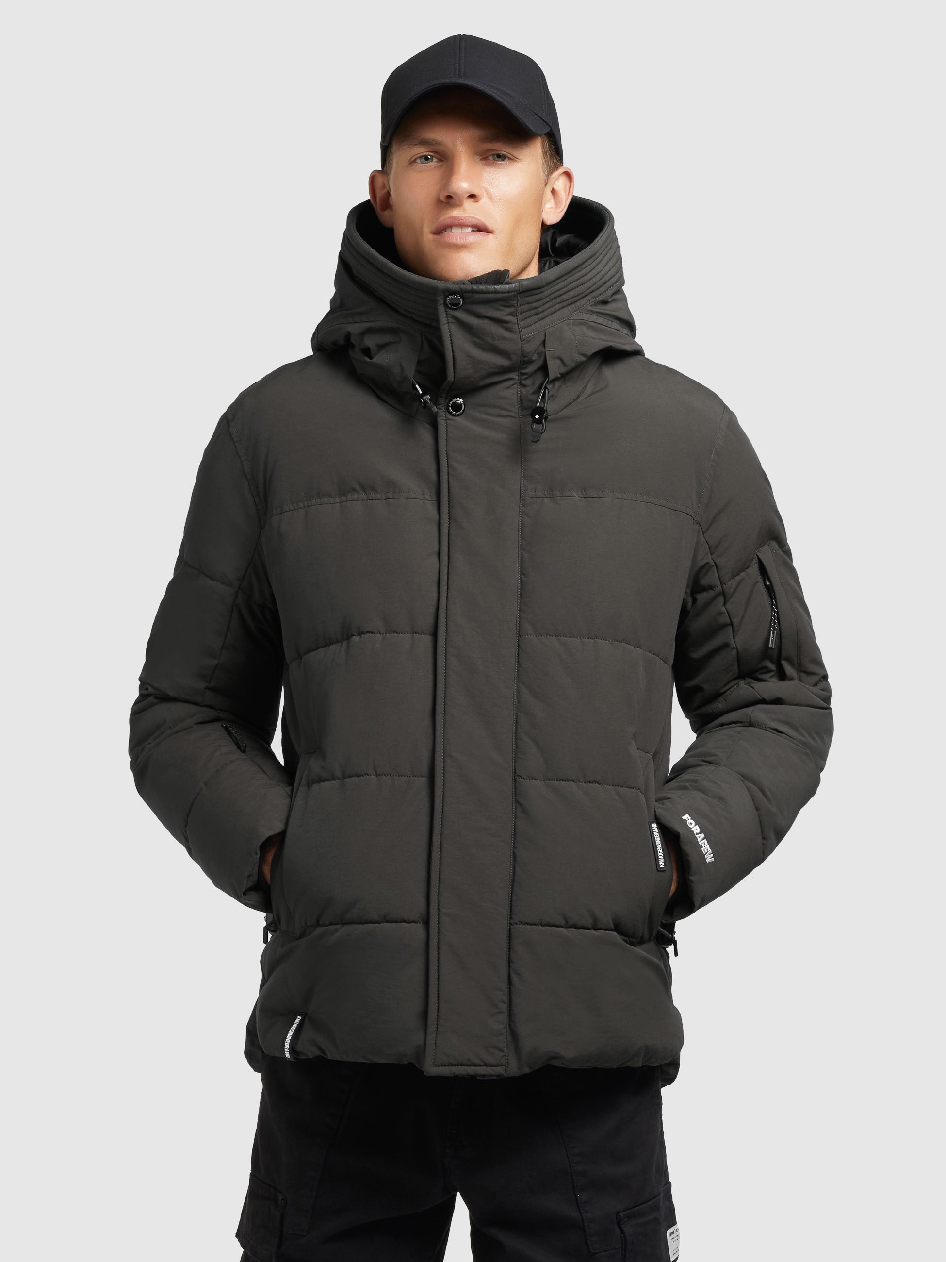 khujo-jacke-barat2-dunkel-olivgrau-damen-steppjacke-kurz-mit-kapuze image 2
