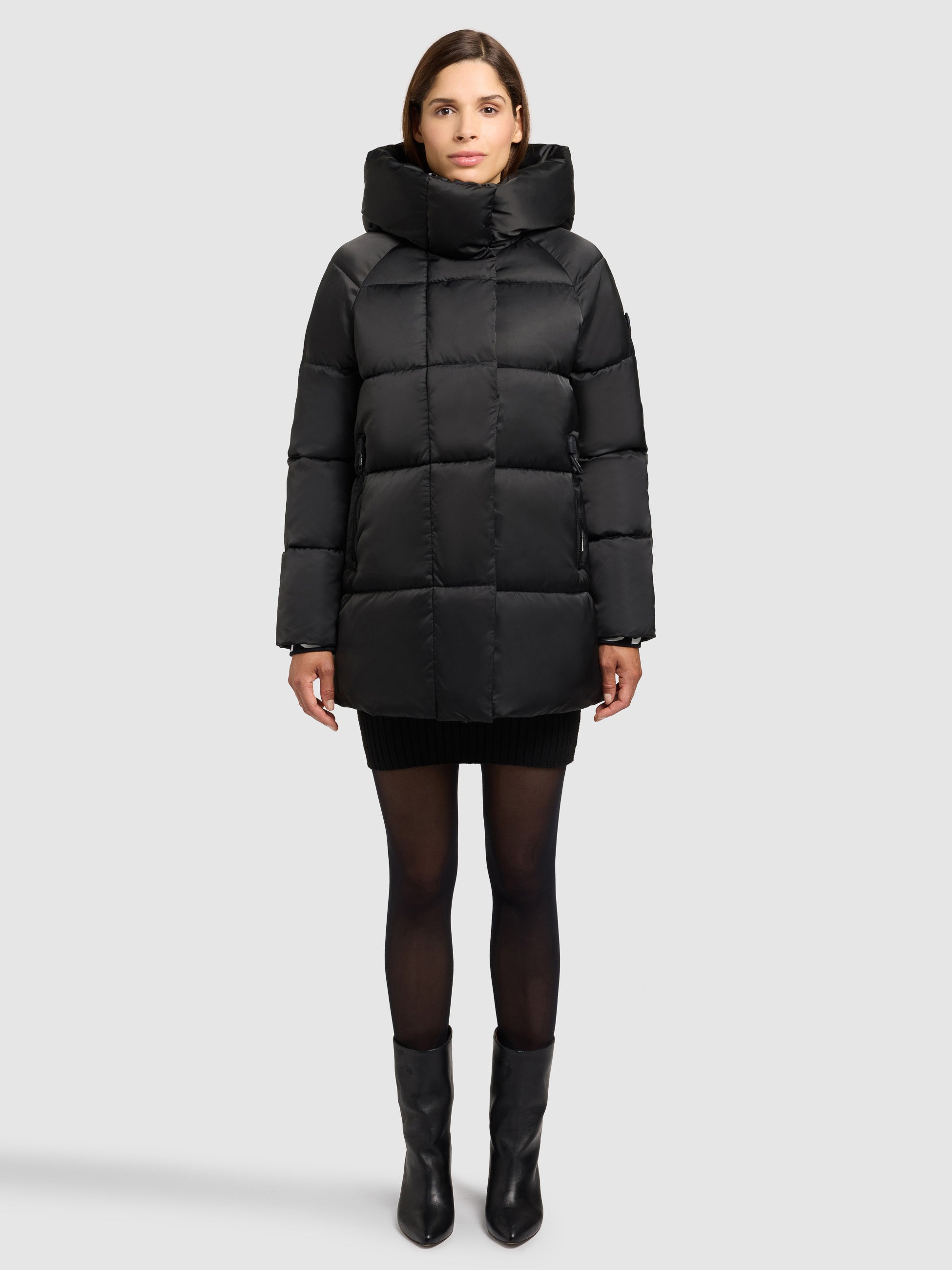 khujo-suda-damen-winterjacke-schwarz-gl-nzend-loose-fit image 1