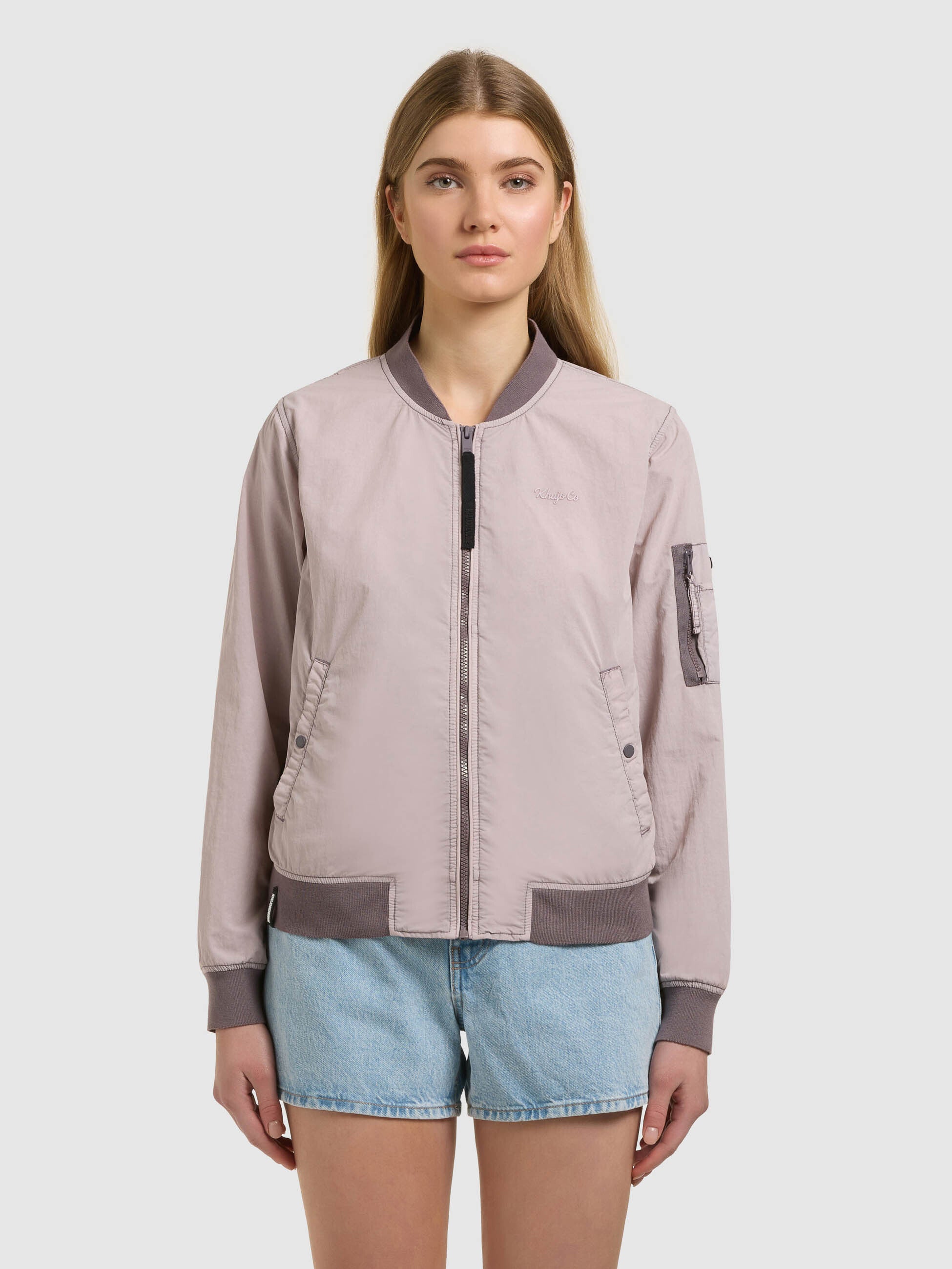 khujo-jacke-denz-damen-bomberjacke-blouson-raindrops-lilac image 4