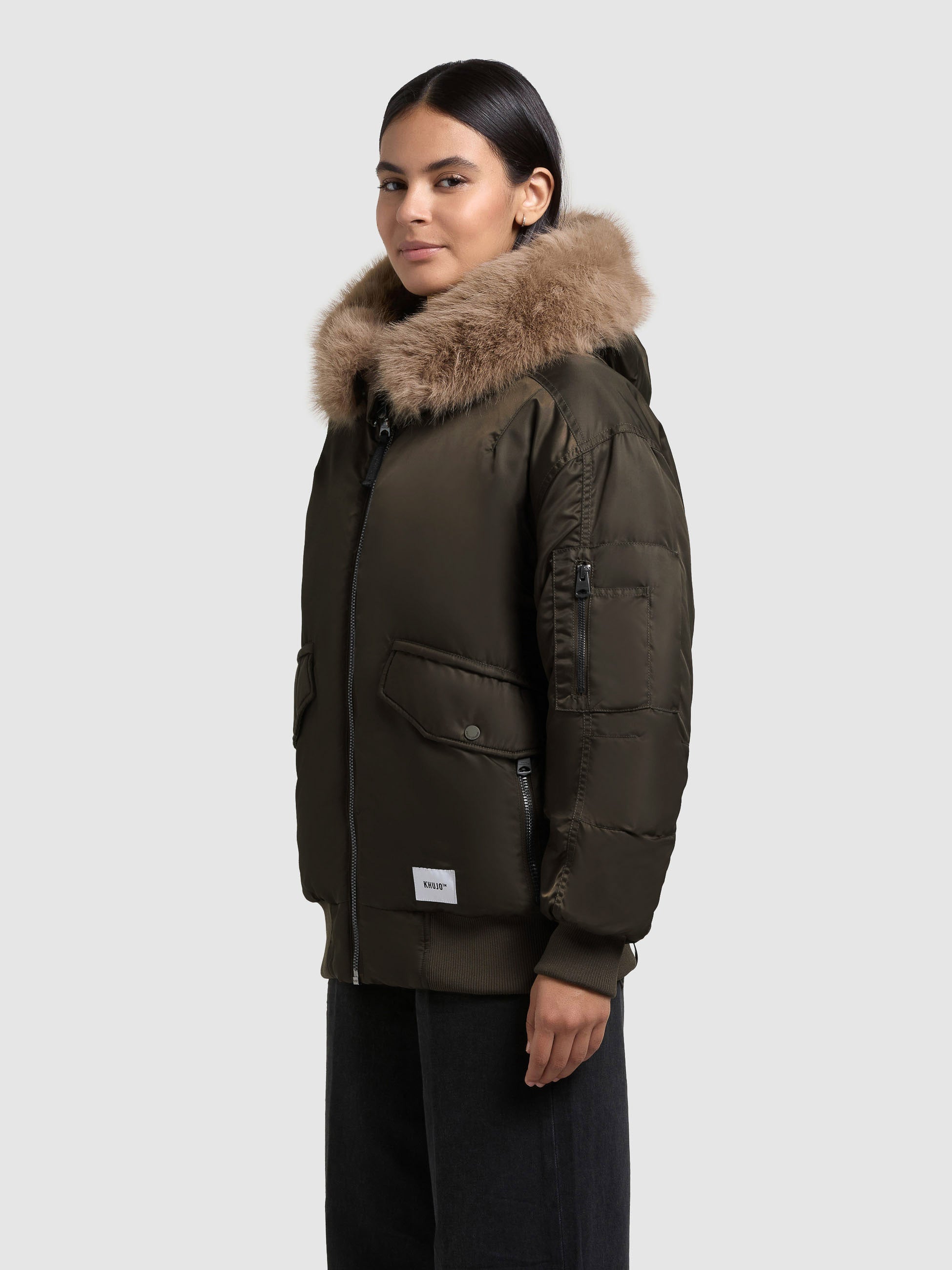 khujo-jacke-cela-forest-green-bomberjacke-loose-fit-gl-nzend image 5