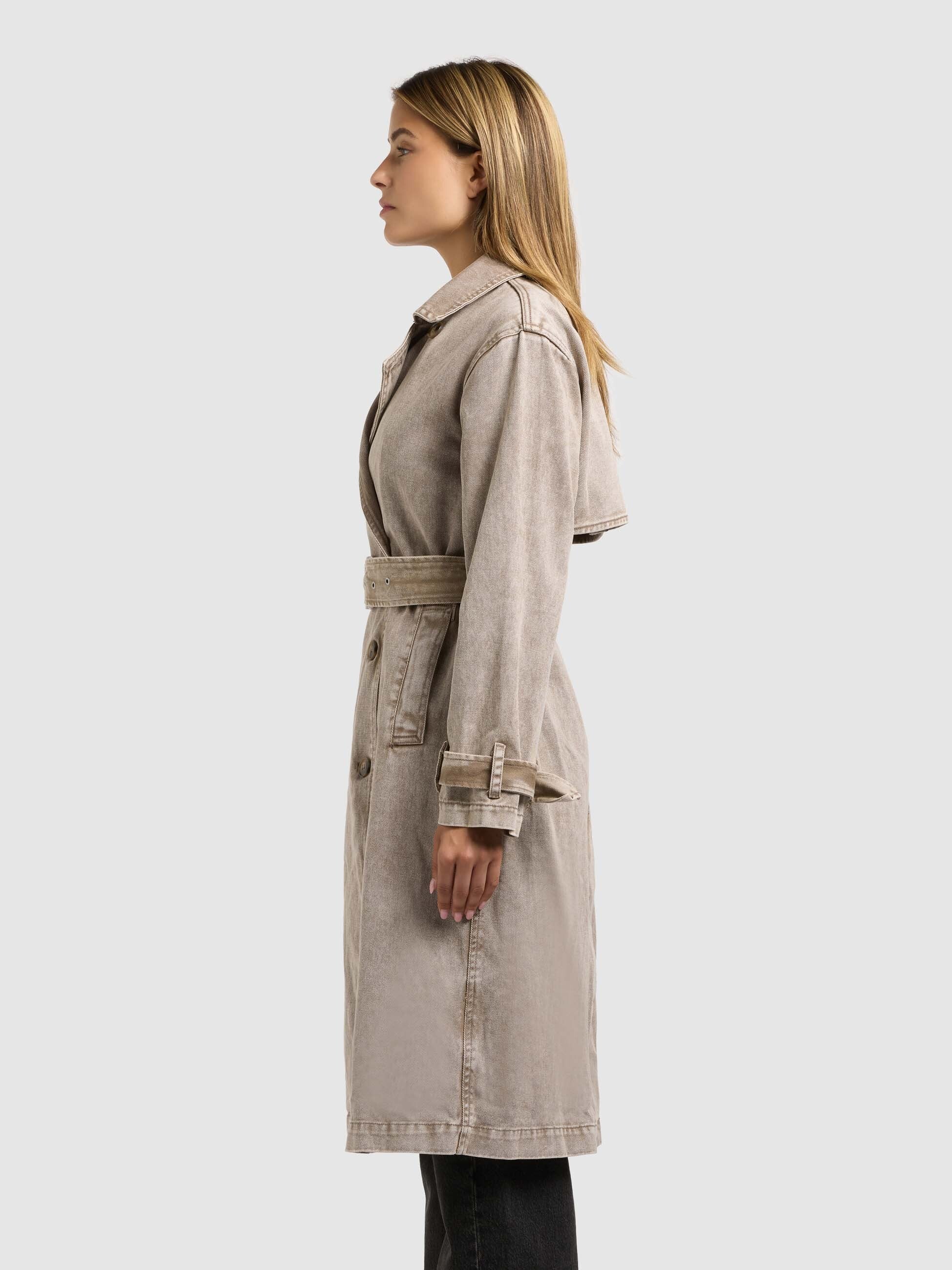 khujo-mantel-hera-latte-brown-damen-jeans-trench-aus-denim image 5