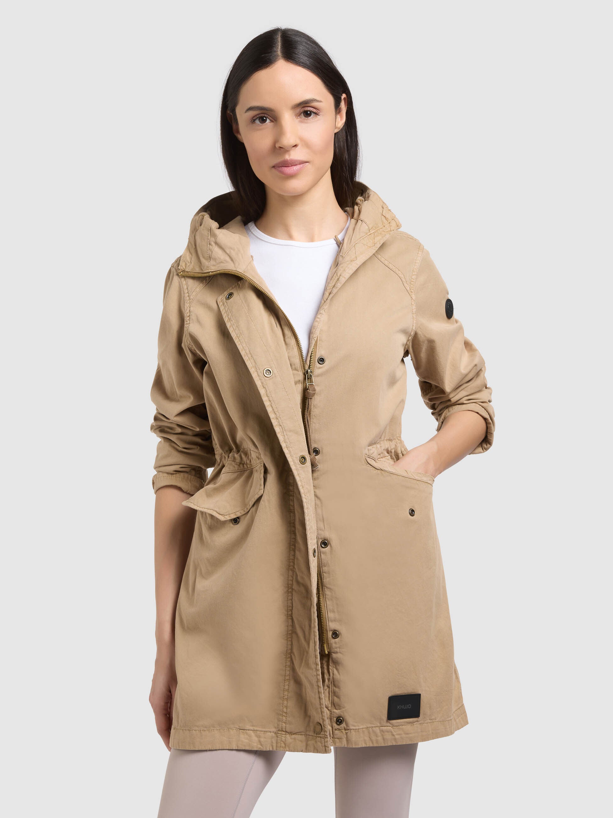 khujo-nika-damen-parka-mantel-dark-beige image 8
