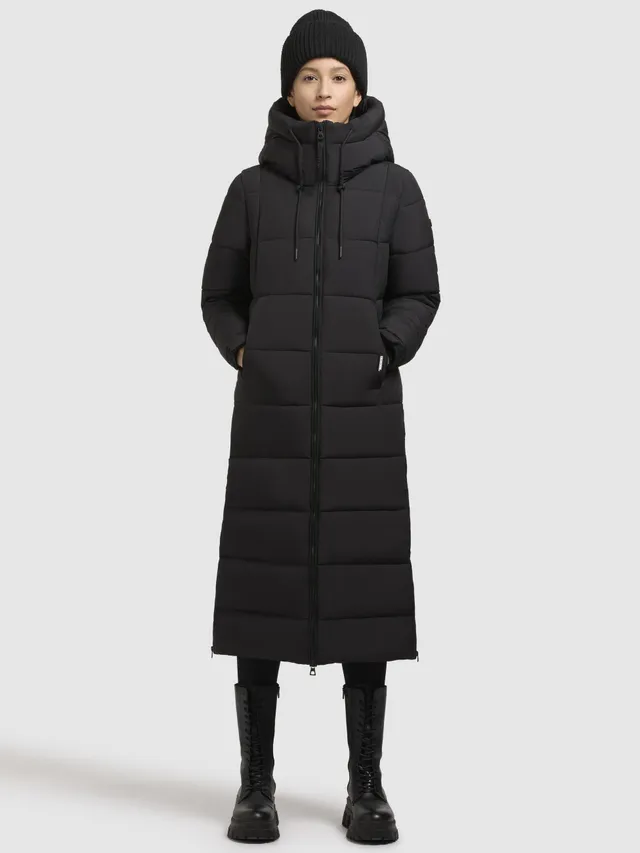 khujo-deria3-damen-mantel-schwarz-steppmantel-knielang-slim-fit image 1