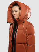 khujo-jacket-audrey-shiny-sienna-brown-damen-winterjacke image 7
