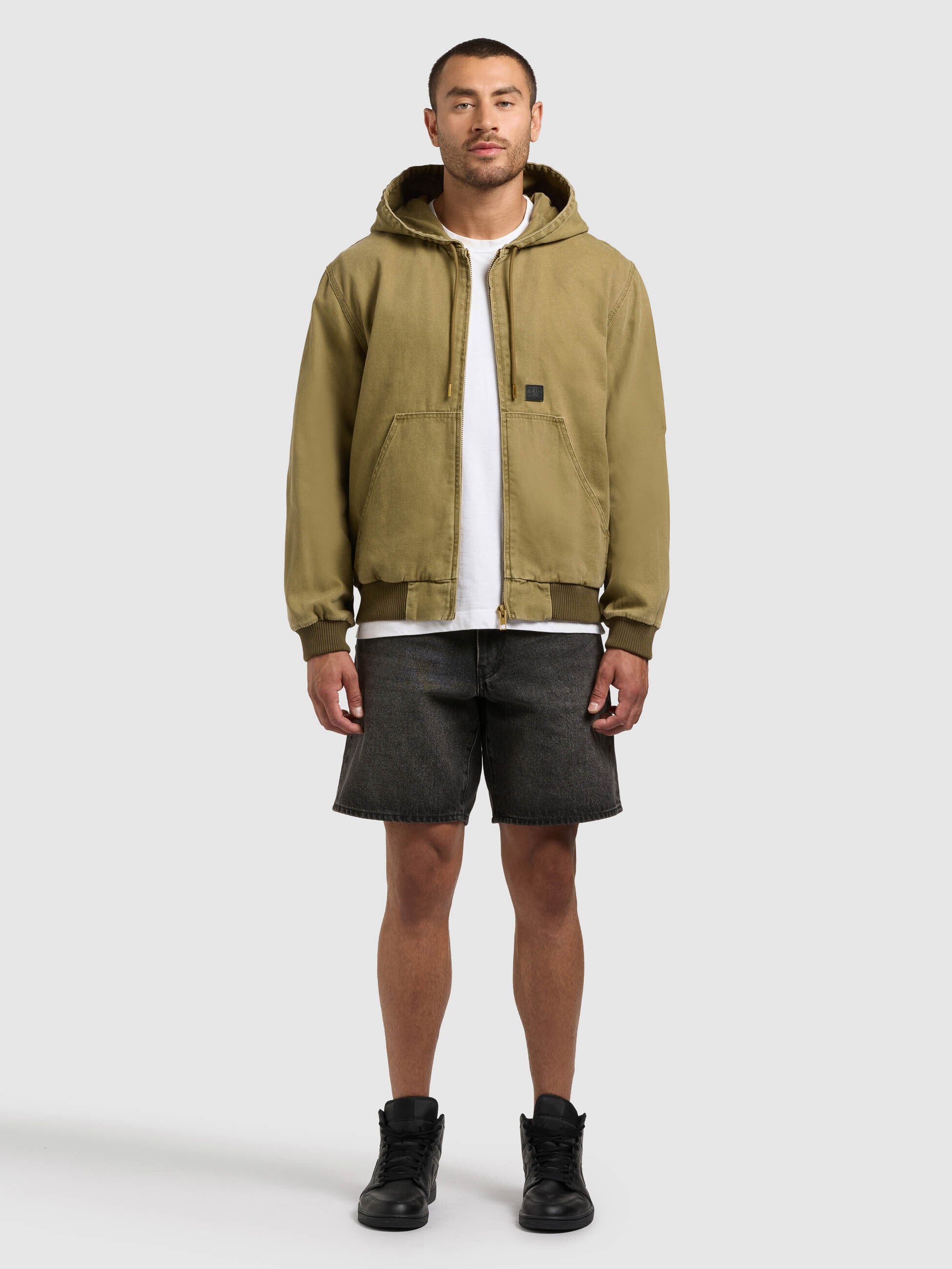 khujo-rhiis-workwear-jacke-canary-green-mit-kapuze image 2