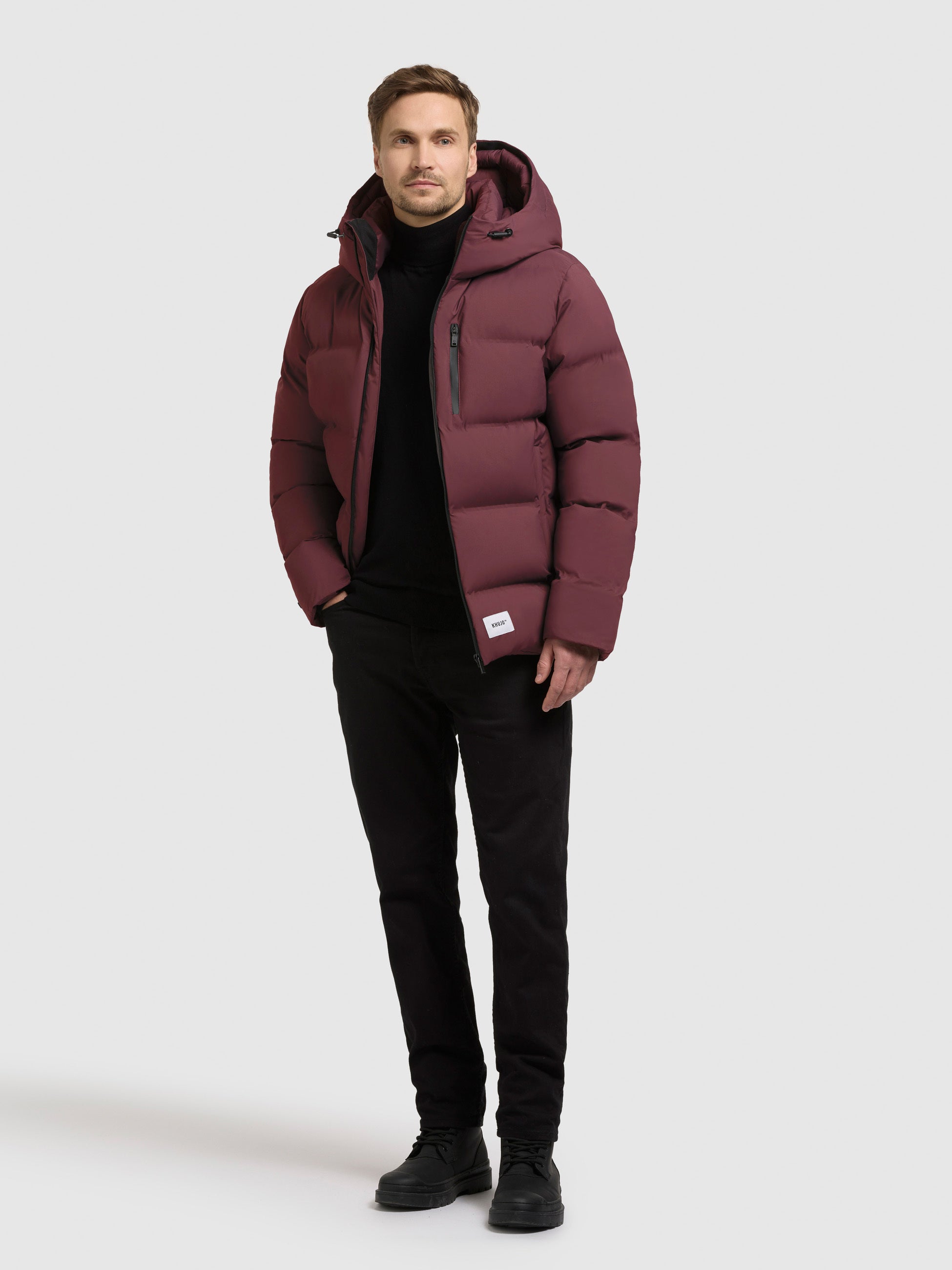 khujo-jacke-silas3-moscato-red-steppjacke-mit-kapuze-gef-ttert image 2