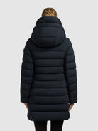 khujo-coat-nekar2-port-blue-kurzer-damen-steppmantel-mit-kapuze image 3