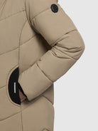 khujo-mantel-aribay5-sand-lange-damen-steppjacke-mit-strick-mix image 8