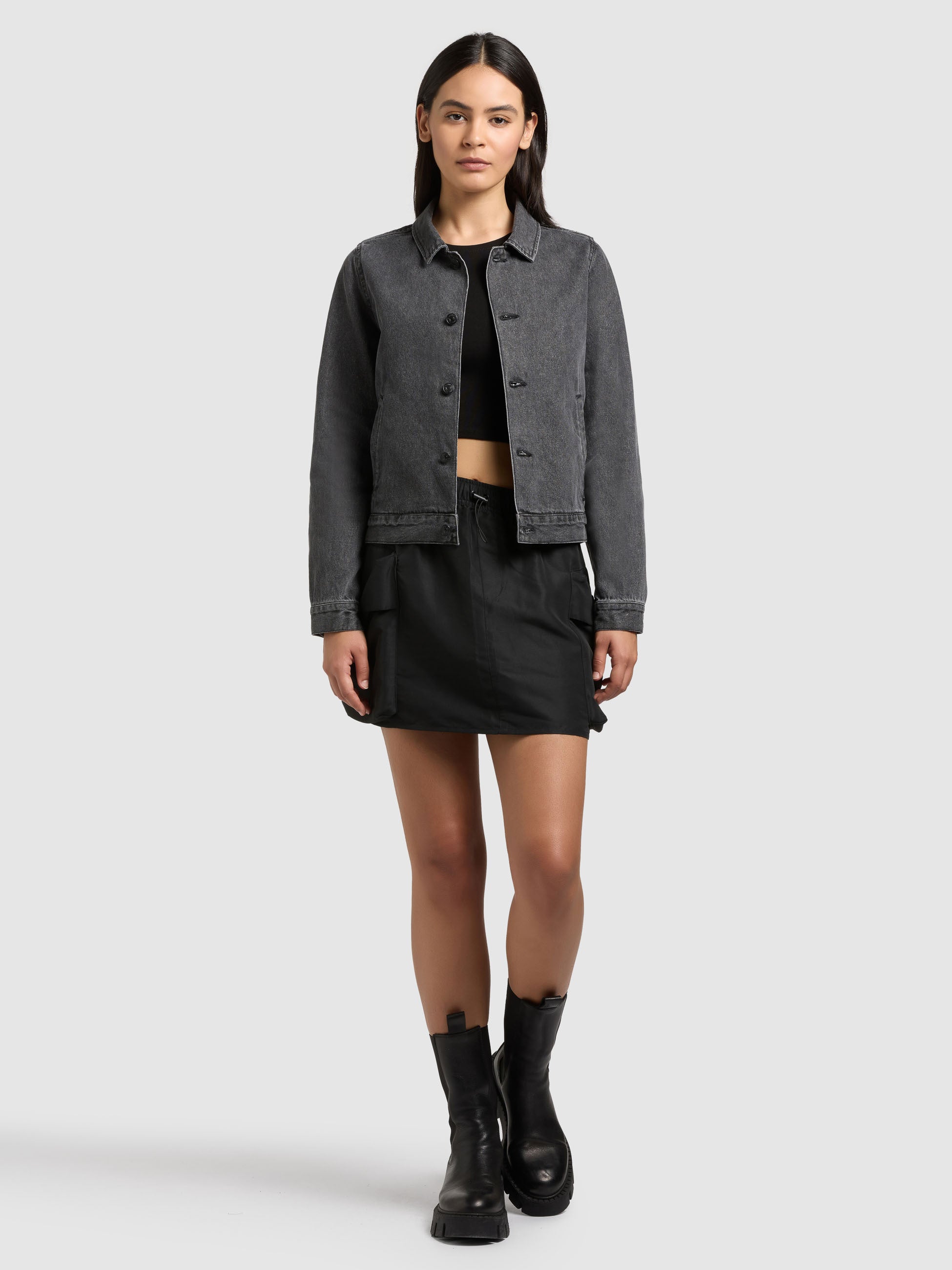 khujo-jacke-renia-jeansjacke-aus-baumwoll-denim-in-dark-grey image 6