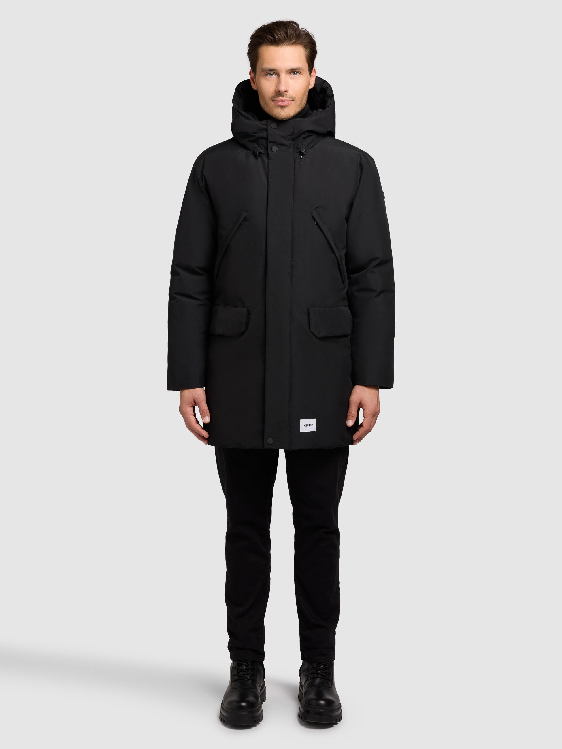 khujo-figaro-damen-mantel-black-parka-kurzmantel-loose-fit image 1