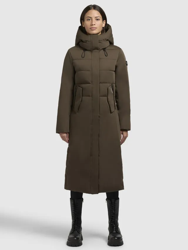 khujo-barla-wintermantel-dark-olive-wattiert image 1