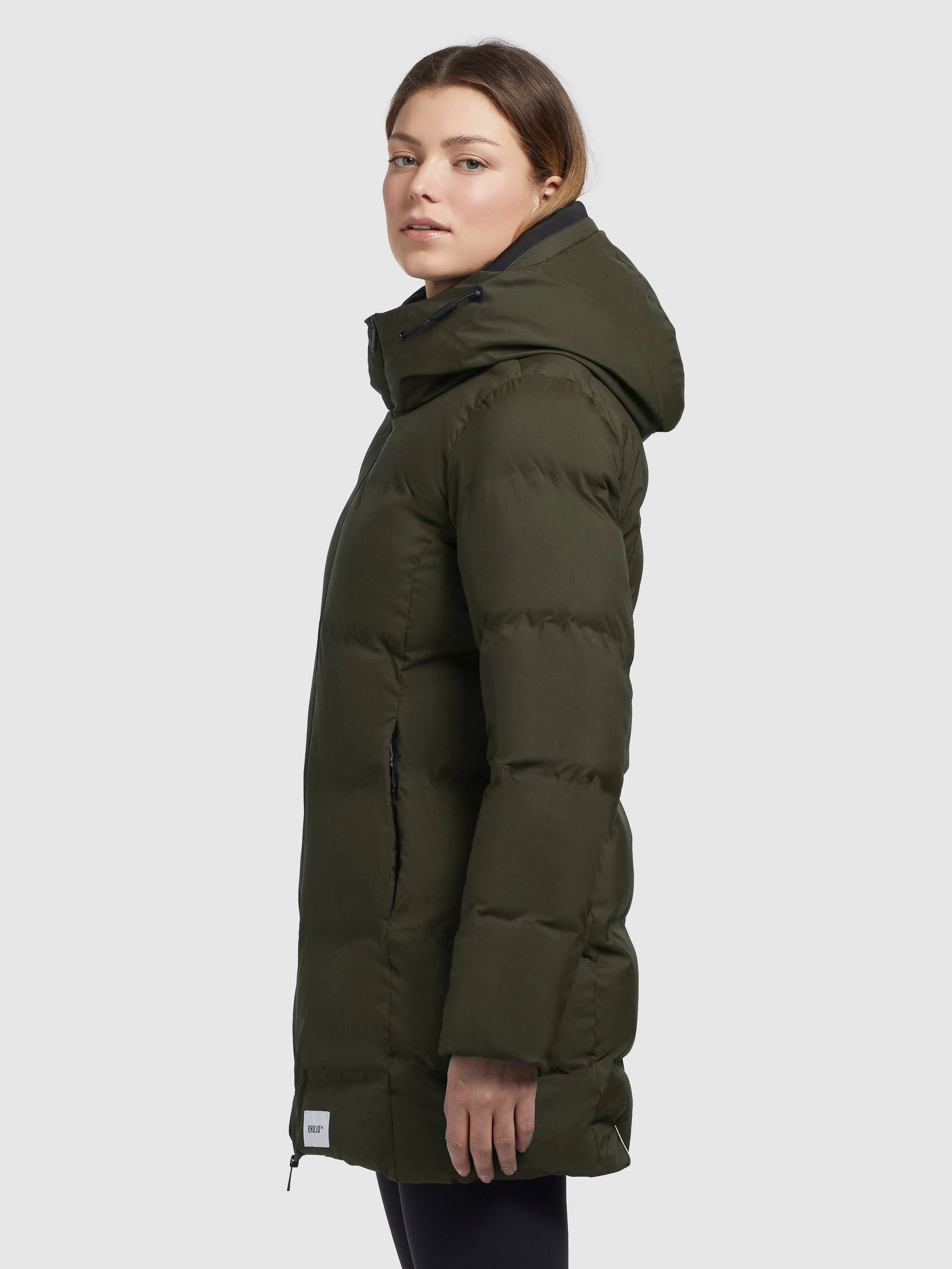 khujo-jacke-tanare2-damen-steppjacke-khaki-regular-fit image 5