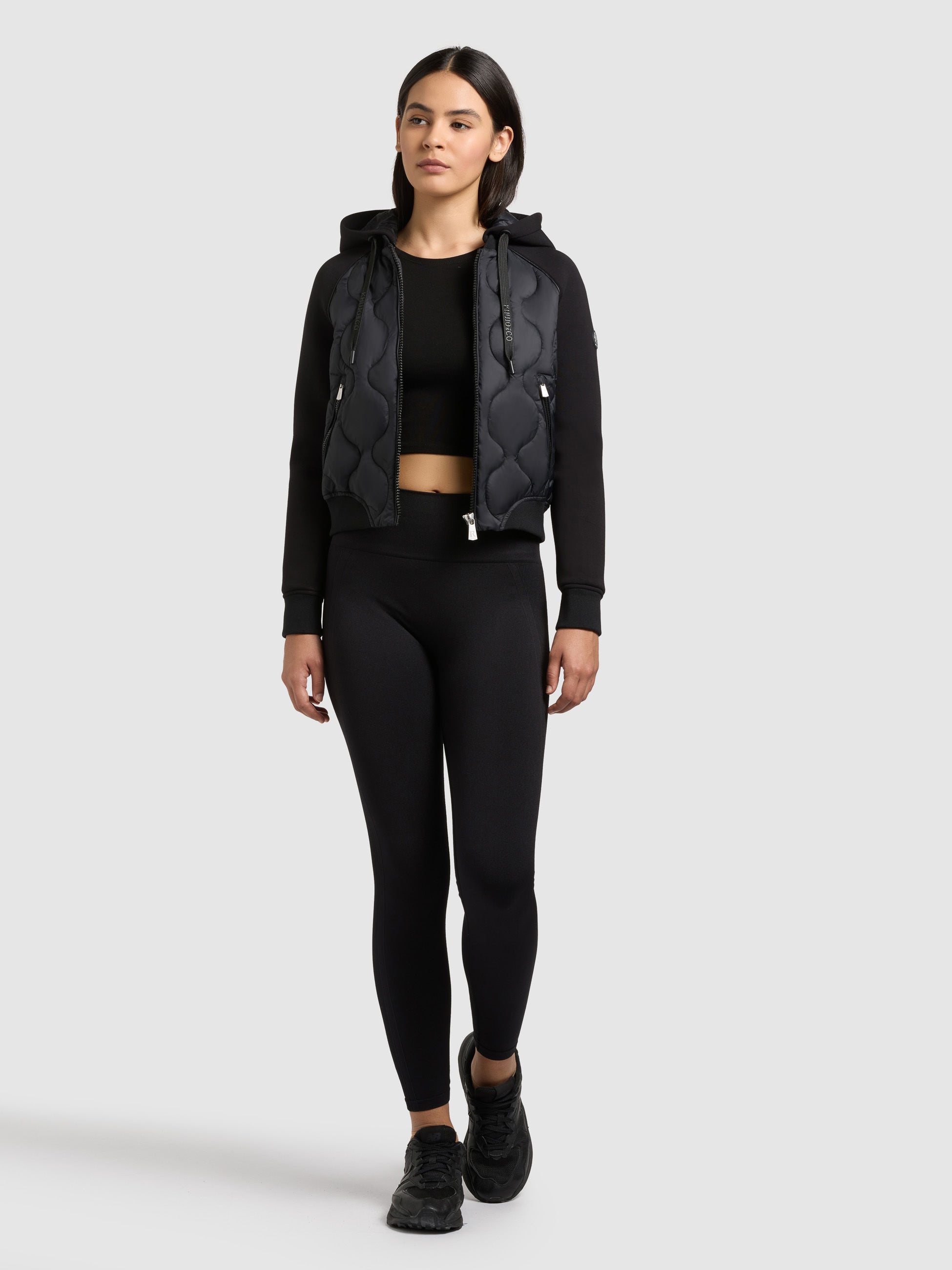 khujo-jacke-malaya-black-steppjacke-kurz-mit-materialmix-neopren image 2