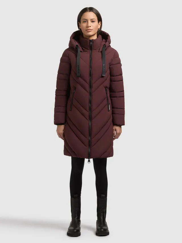 khujo-mantel-taby-moscato-red-kurzer-damen-steppmantel-mit-kapuze image 1