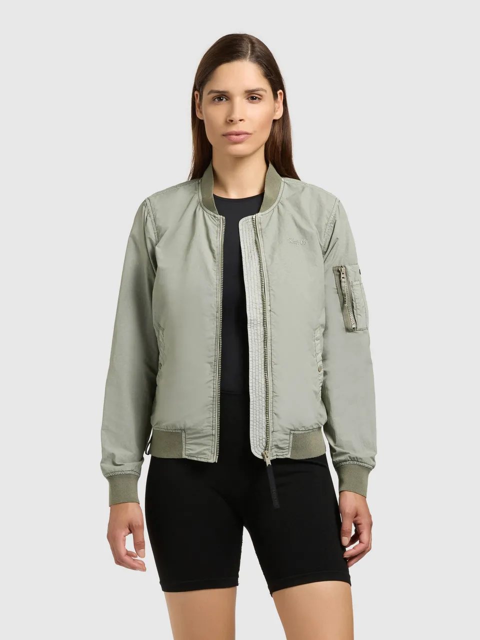khujo-denz-damen-bomberjacke-cloud-green image 1