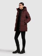 khujo-jacke-drown-matt-moscato-red-damen-steppjacke image 2
