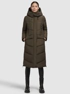 khujo-coat-eviel-steppmantel-dark-olive-knielang image 2