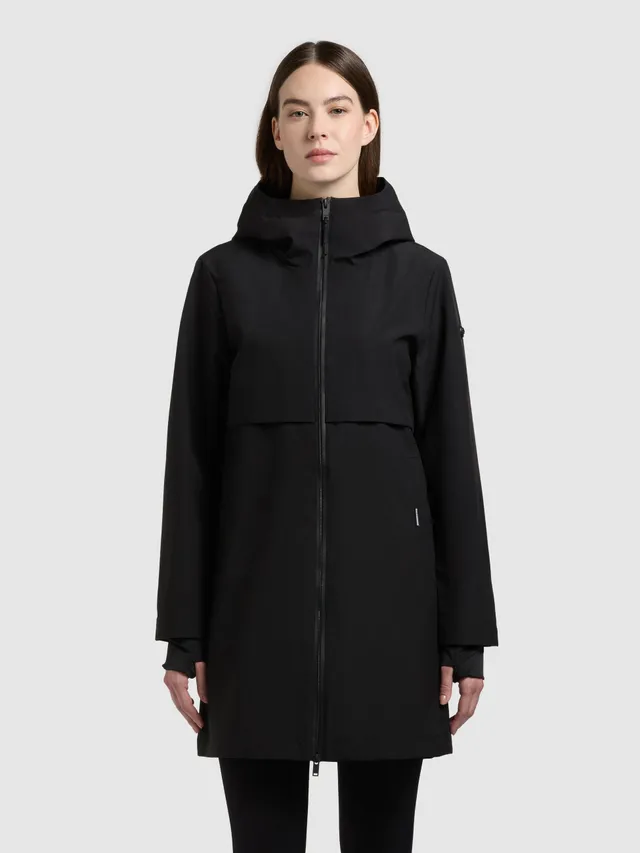 khujo-june-damen-kurzmantel-schwarz-leichter-parka-mit-kapuze-regular-fit image 1