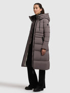 khujo-coat-enakh-graphite-gray-damen-knielanger-steppmantel-slim-fit image 6