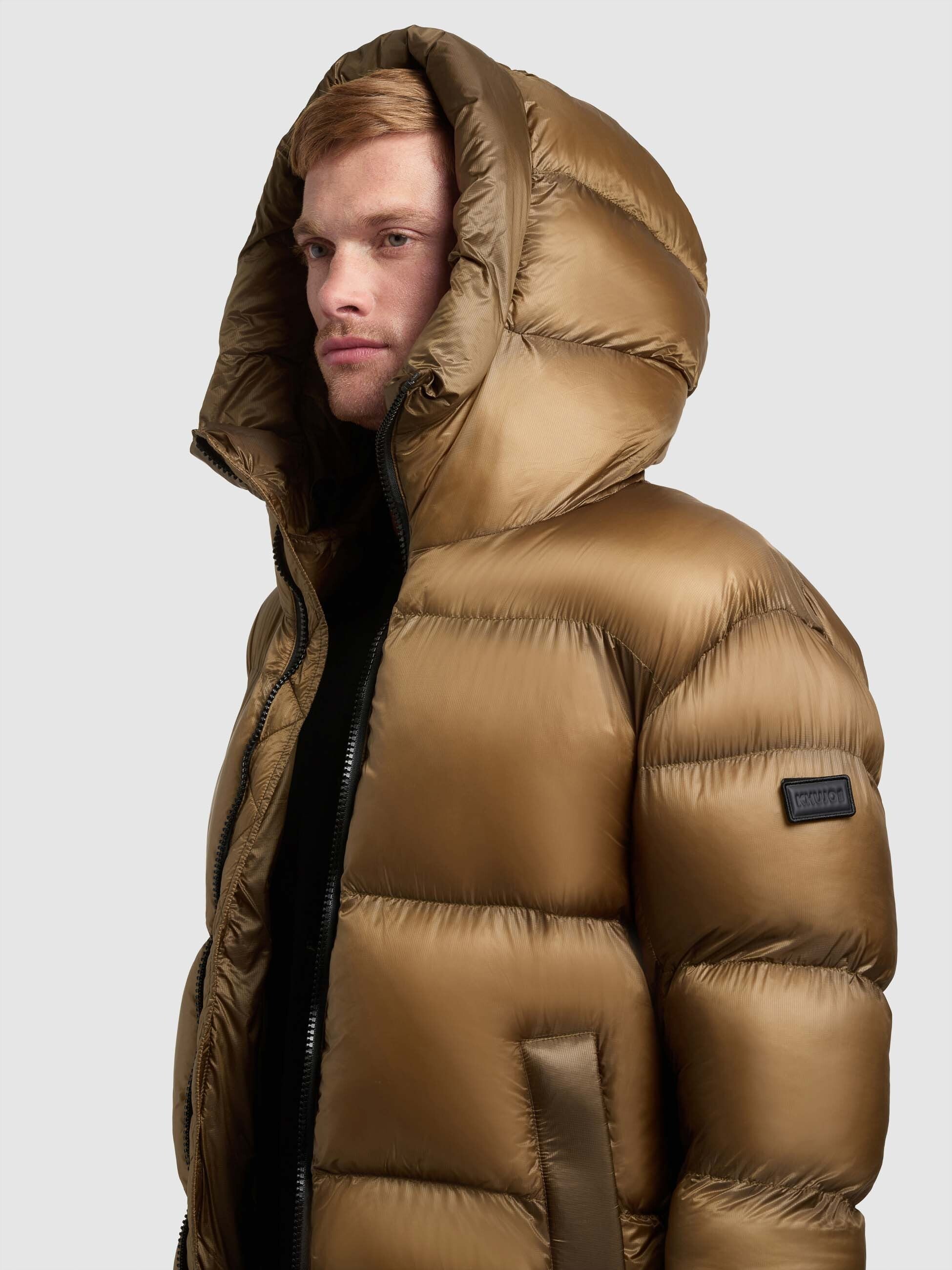 khujo-dane-herren-jacke-brown-h-ftlange-steppjacke-mit-kapuze-in-crinkle-optik image 7