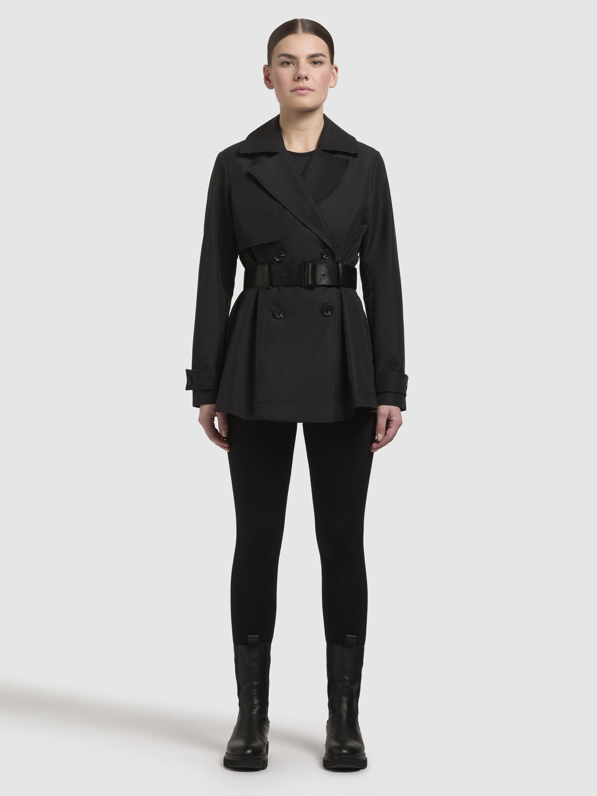 khujo-jacke-liane-schwarz-trench-sommerjacke-mit-g-rtel-2 image 2