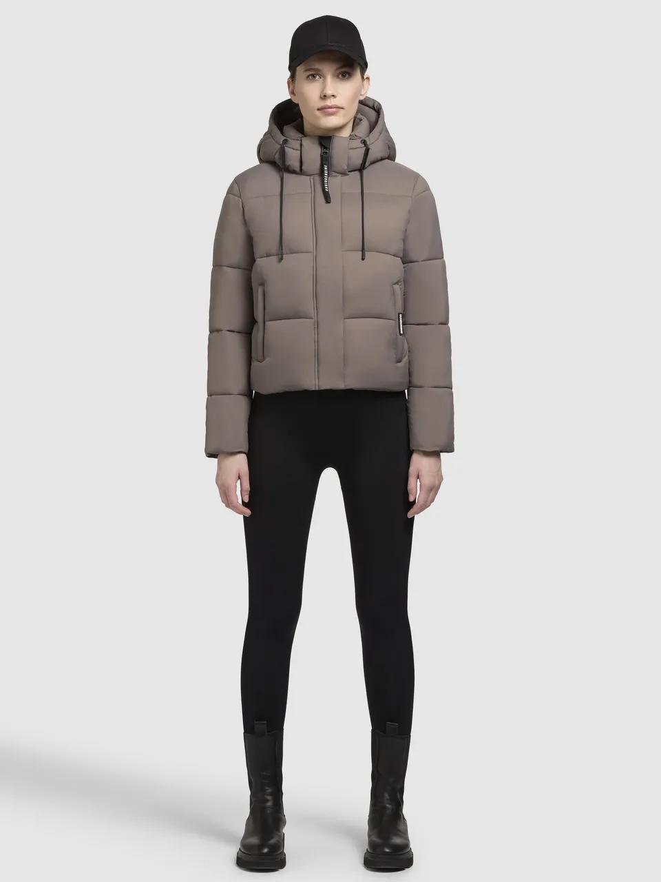 khujo-stine2-matt-steppjacke-taupe-dunkel-damen-jacke-h-ftlang-mit-abnehmbarer-k image 1