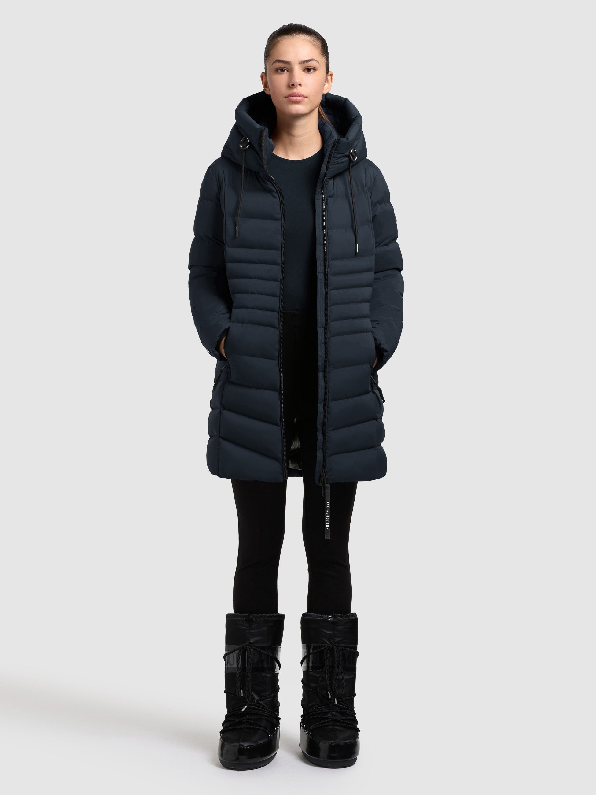 khujo-mantel-lava-port-blue-damen-kurzmantel-slim-fit-steppjacke image 2