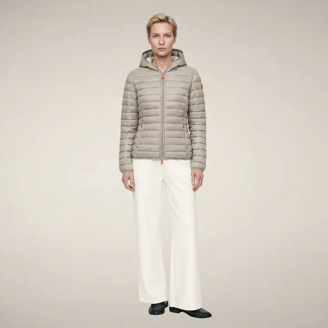save-the-duck-daisy-damen-steppjacke-beige-rainy-slim-tierfrei-mit-kapuze image 1