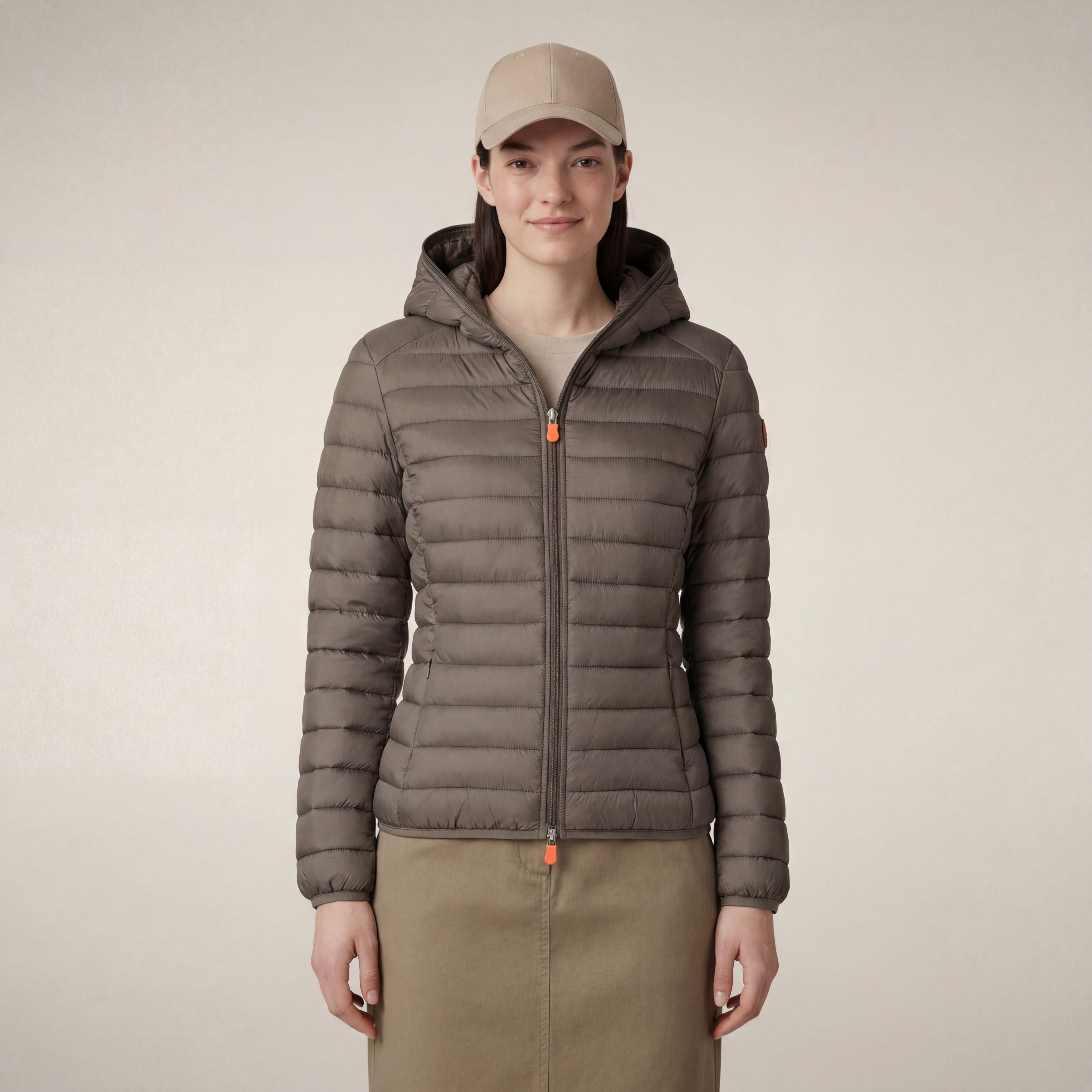 save-the-duck-daisy-damen-pufferjacke-mit-kapuze-elefantengrau image 5