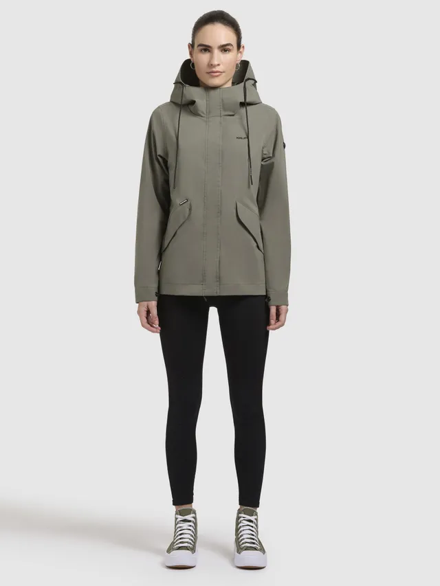 khujo-jacke-sang-damen-regenjacke-grey-green-regular-fit image 1