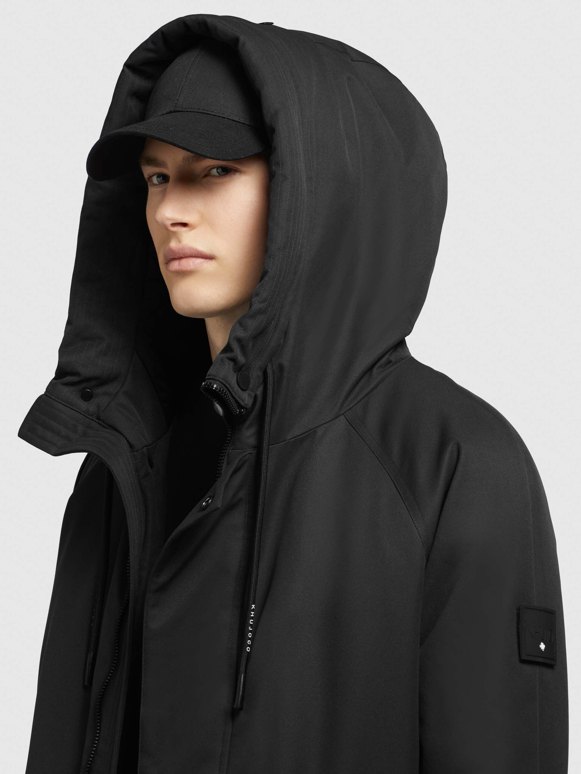 khujo-wintermantel-tandem-schwarz-parka-loose-fit image 7