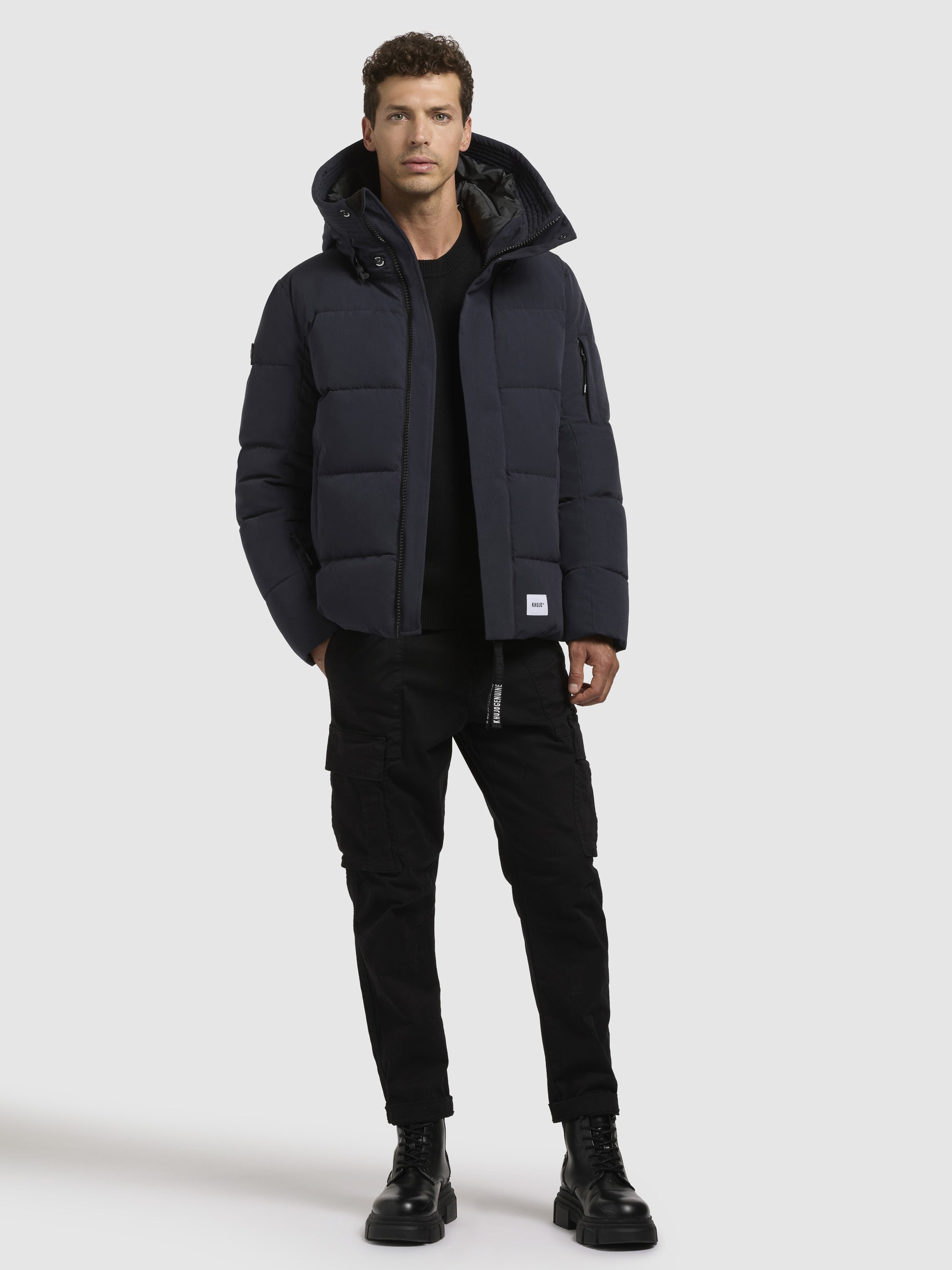 khujo-bard-kapuzenjacke-schwarz-herren-h-ftlange-steppjacke-mit-kapuze image 6