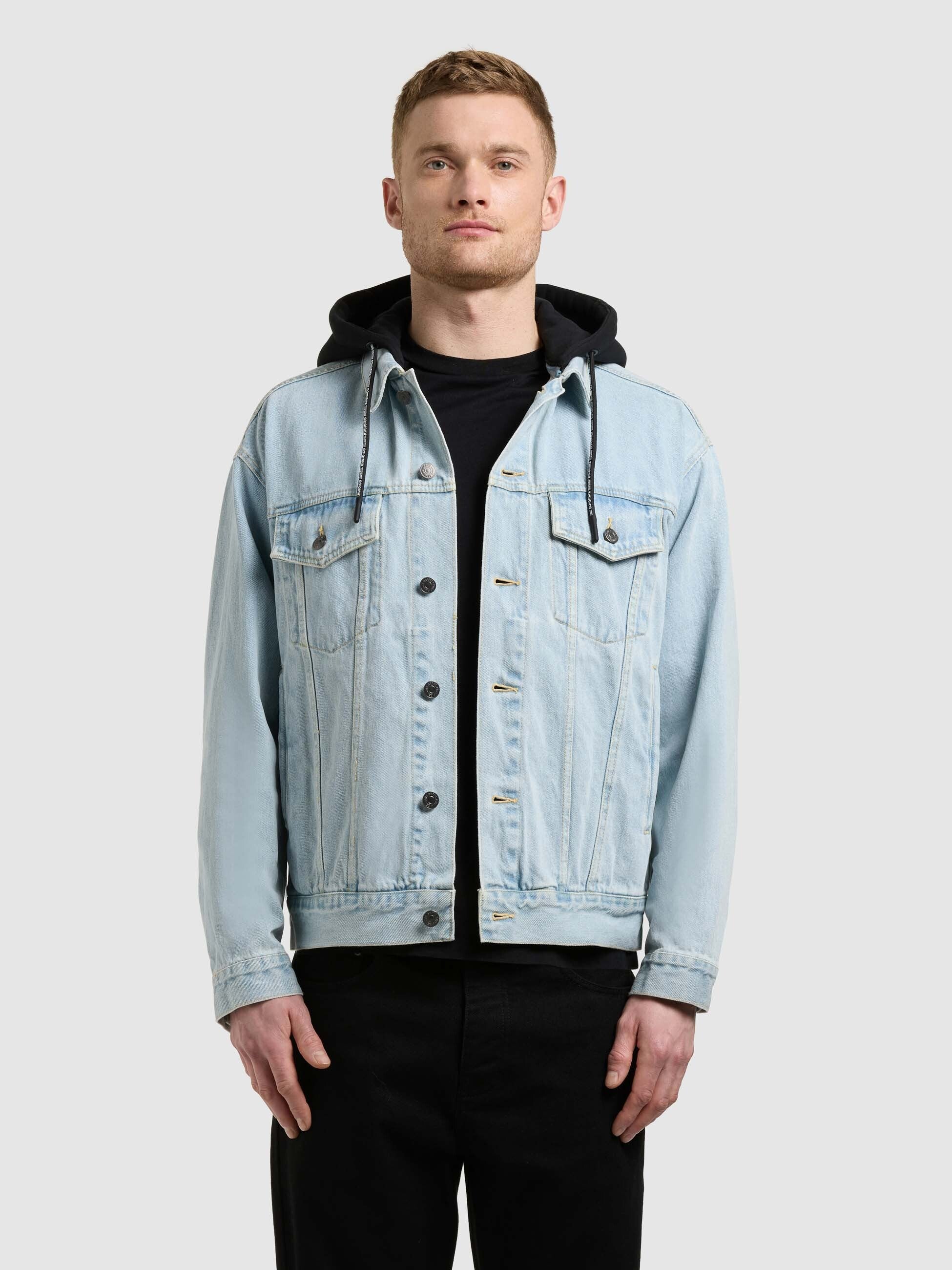khujo-jacke-jokin-light-blue-jeansjacke-aus-baumwoll-denim-mit-kapuze image 1