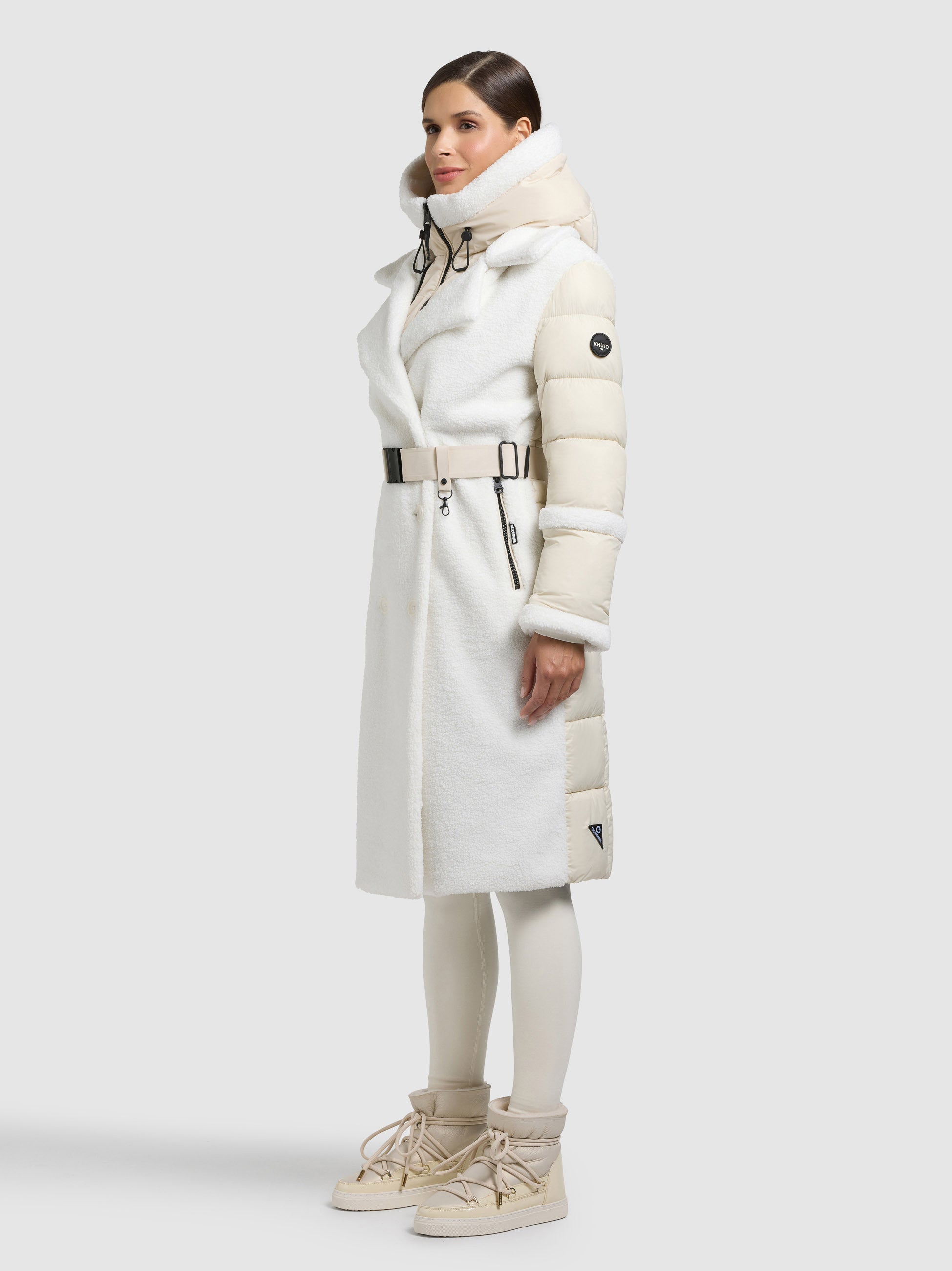 khujo-kalmia-kurzmantel-damen-cotton-cream-teddyfleece-2in1 image 2