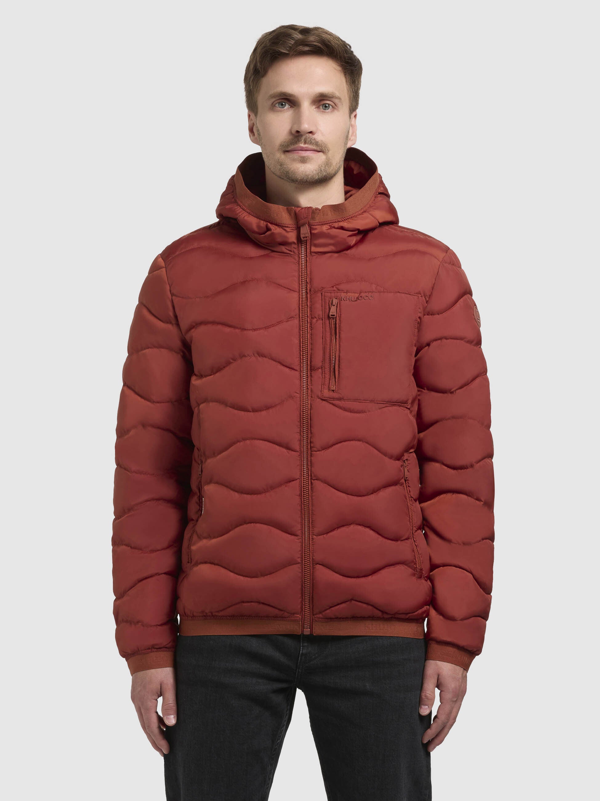 khujo-jacke-omer-rotbraun-steppjacke-h-ftlang-gesteppt-mit-kapuze image 4