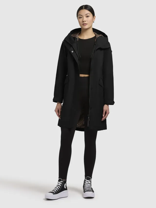 khujo-yeal-damen-mantel-schwarz-kurzmantel-slim-fit-mit-leo-futter image 1