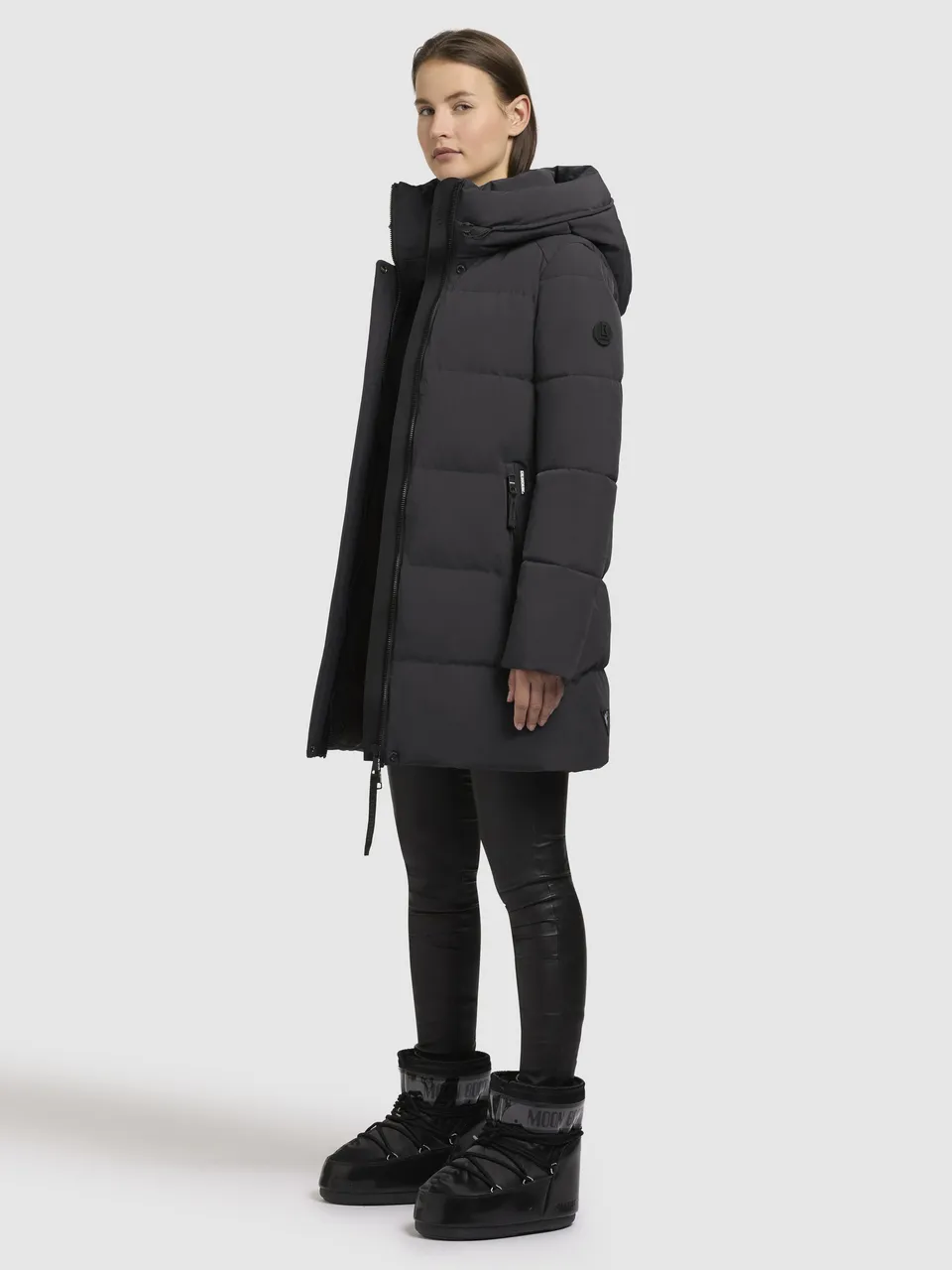 khujo-mantel-lola-dunkelgrau-wattierter-stepp-kurzmantel-damen-regular-fit image 1