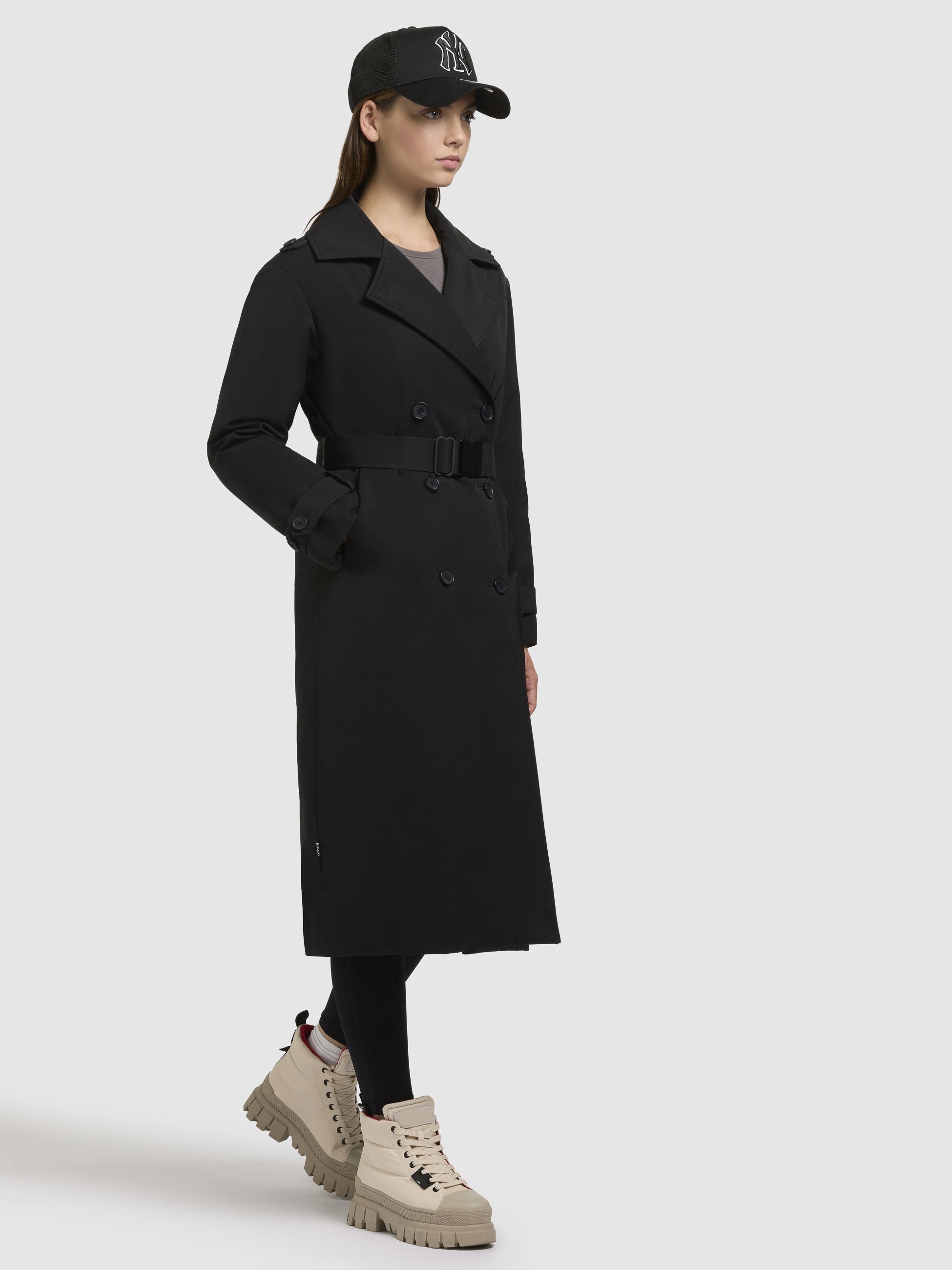 khujo-mantel-elena-schwarz-damen-trenchcoat-knielang-mit-steppeinsatz image 6