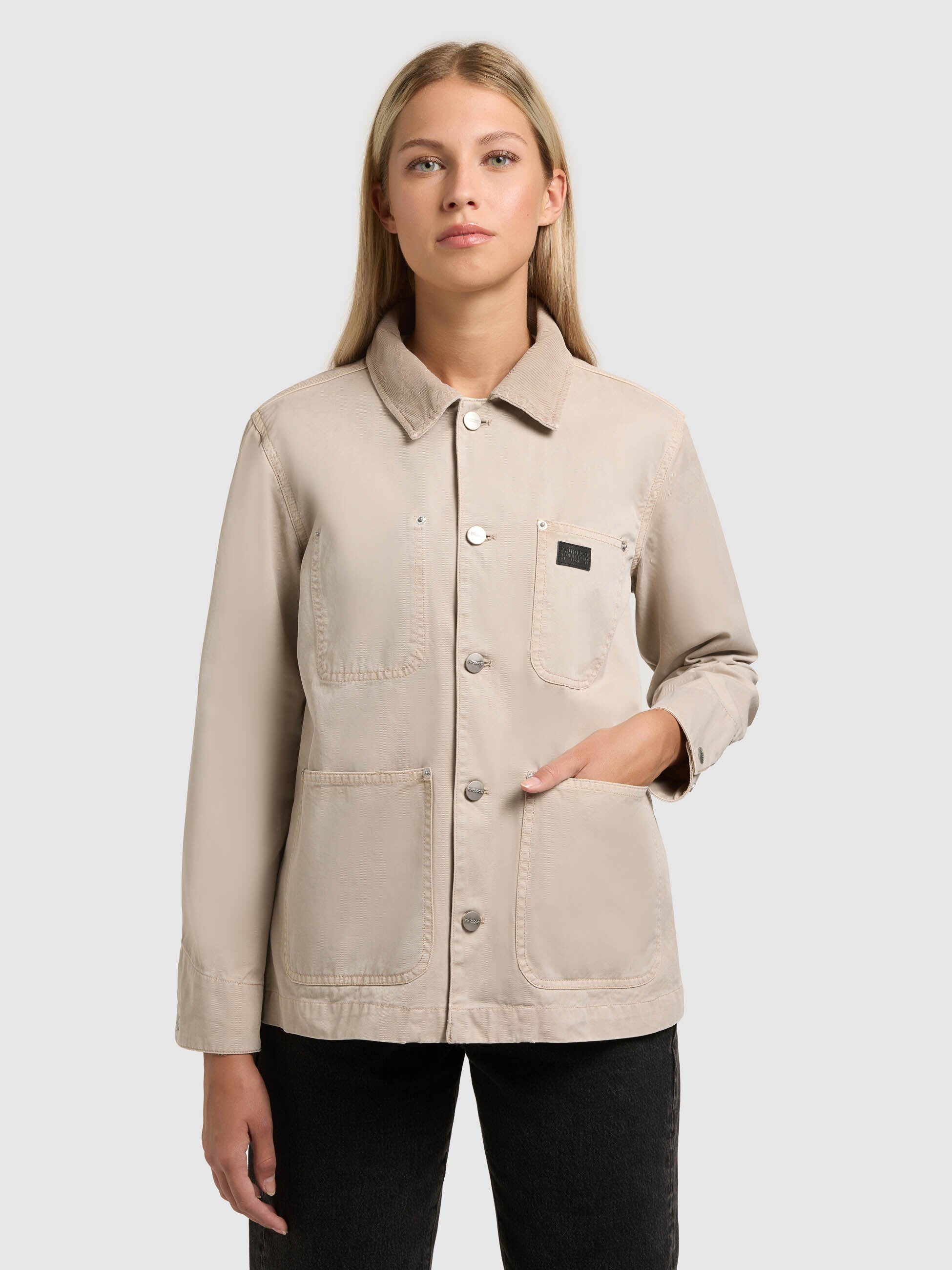 khujo-jacke-suzy-greige-damen-fieldjacket-workwear-canvas image 8