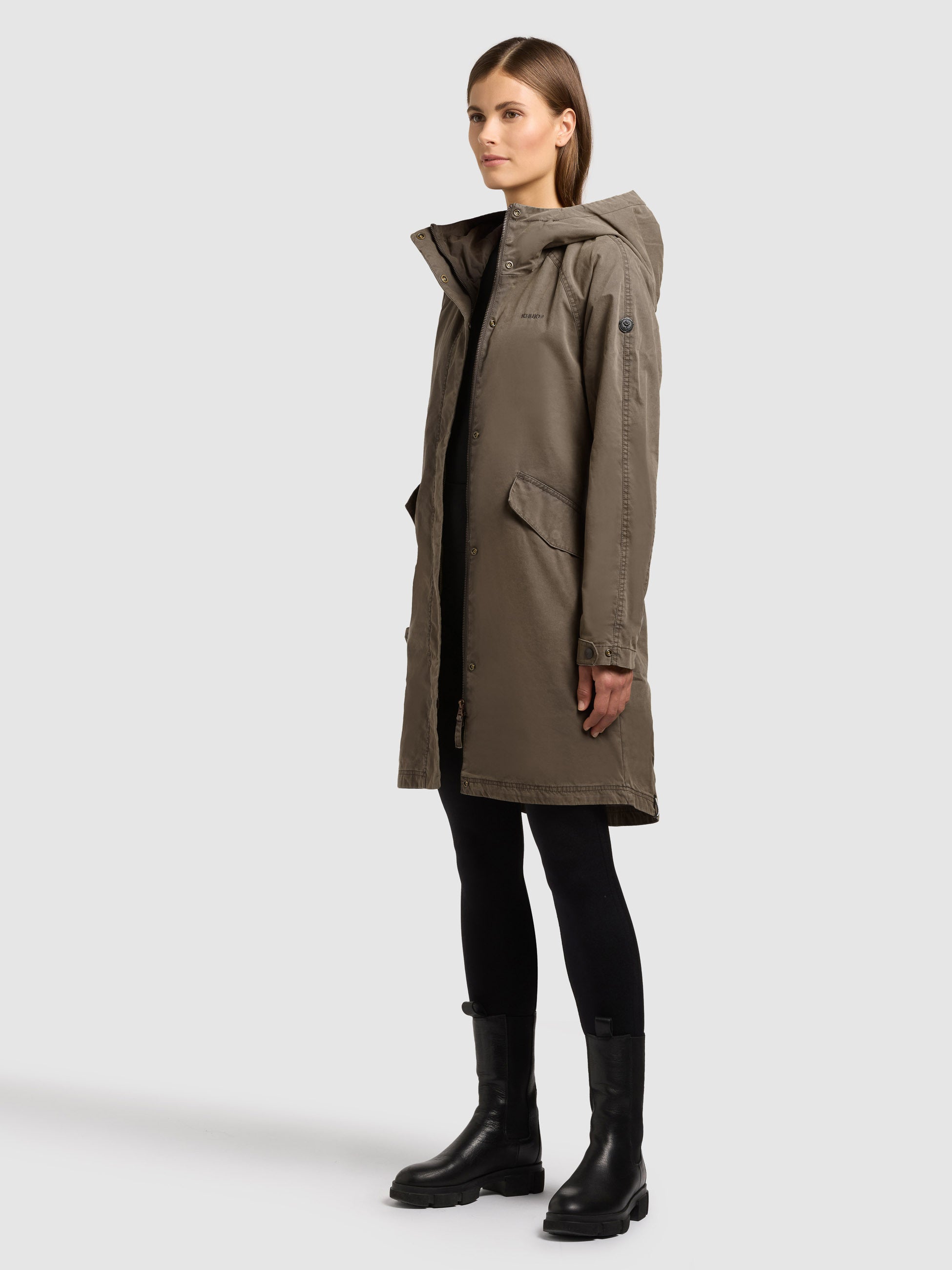 khujo-mantel-leal-latte-brown-damen-baumwollmantel-mit-kapuze image 2