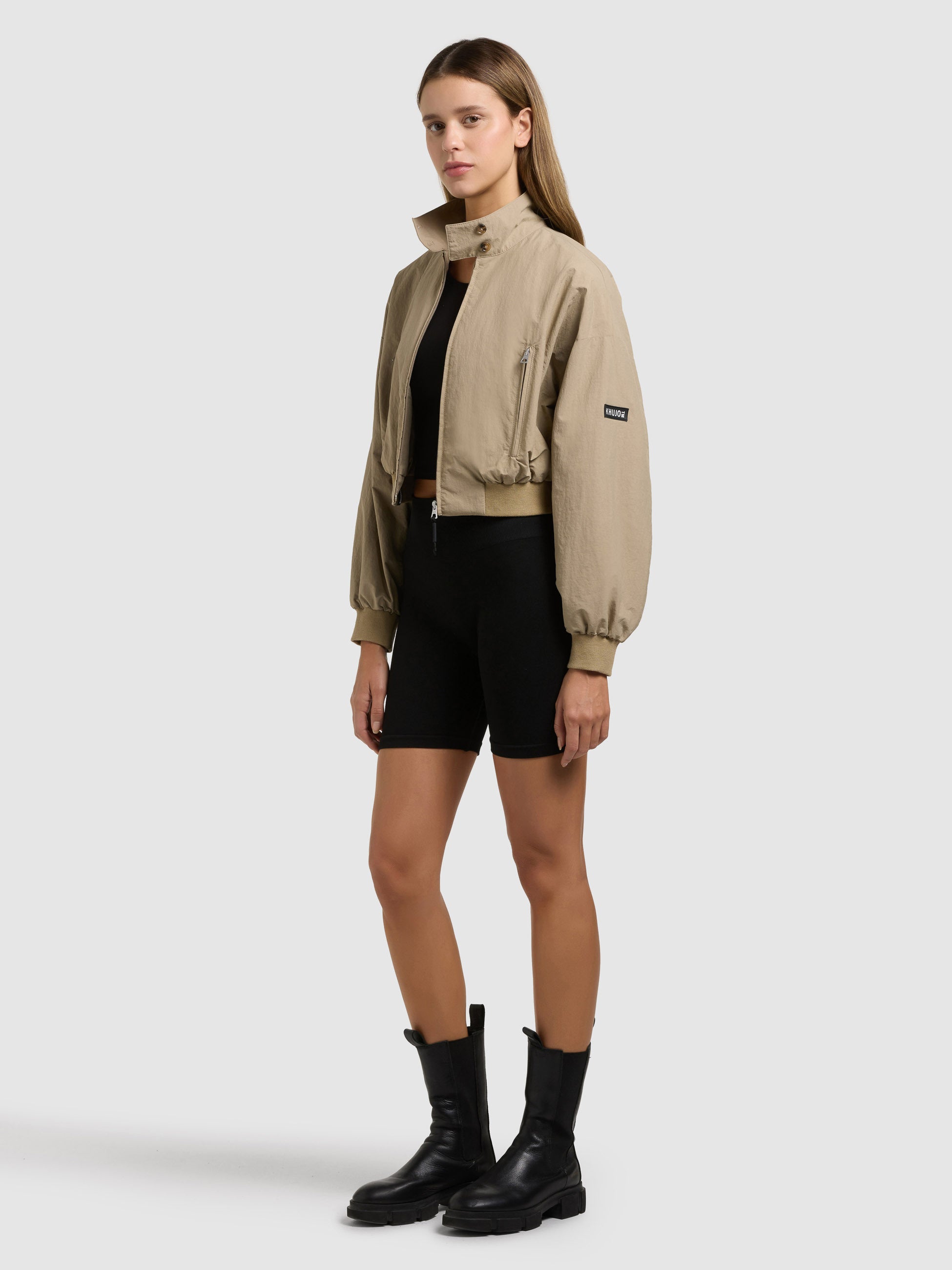 khujo-jacke-marta-with-bag-beige-kurzer-damen-blouson-mit-tasche image 2