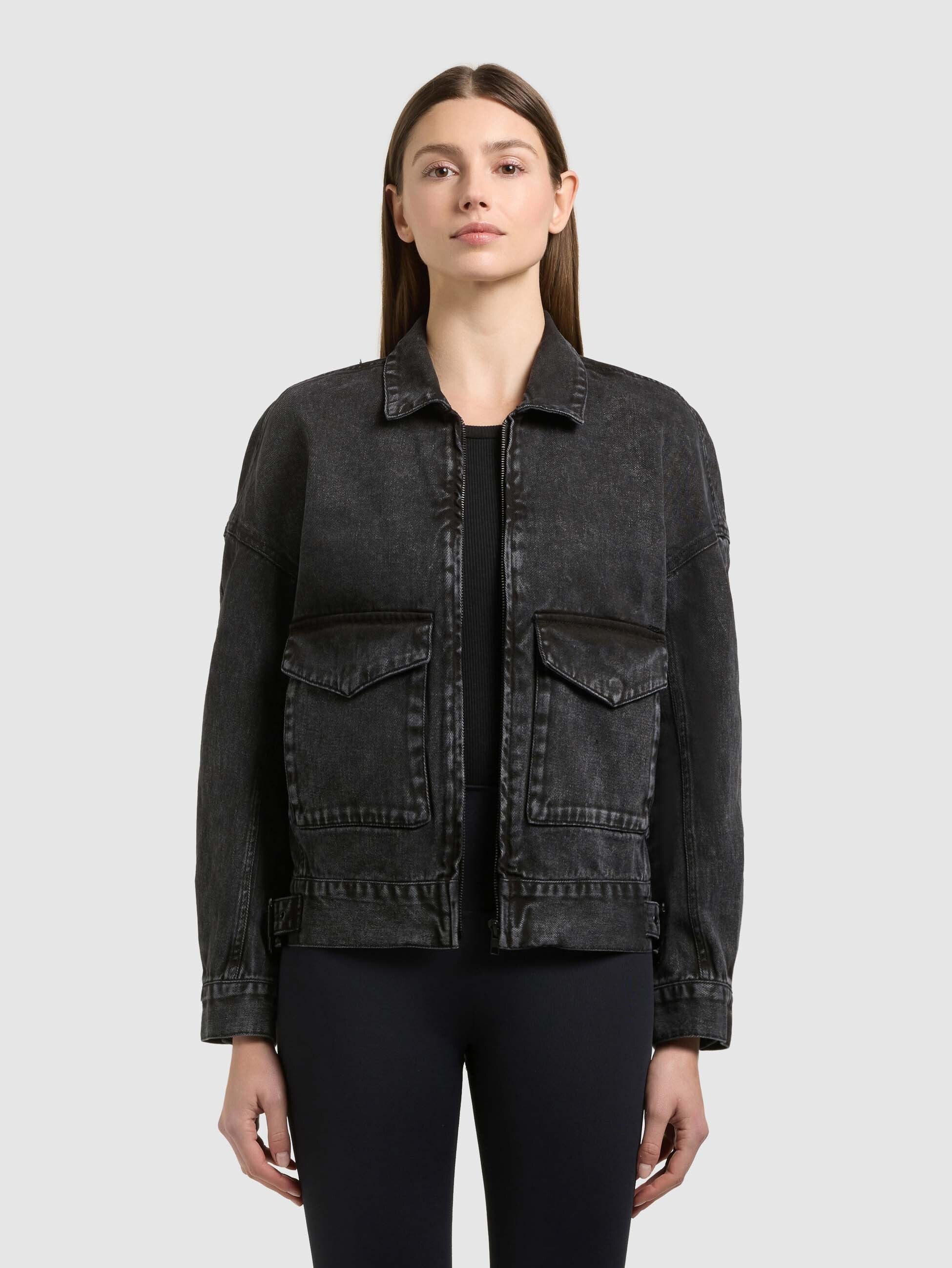 khujo-jacke-nelina-black-damen-jeansjacke-aus-baumwoll-denim image 1