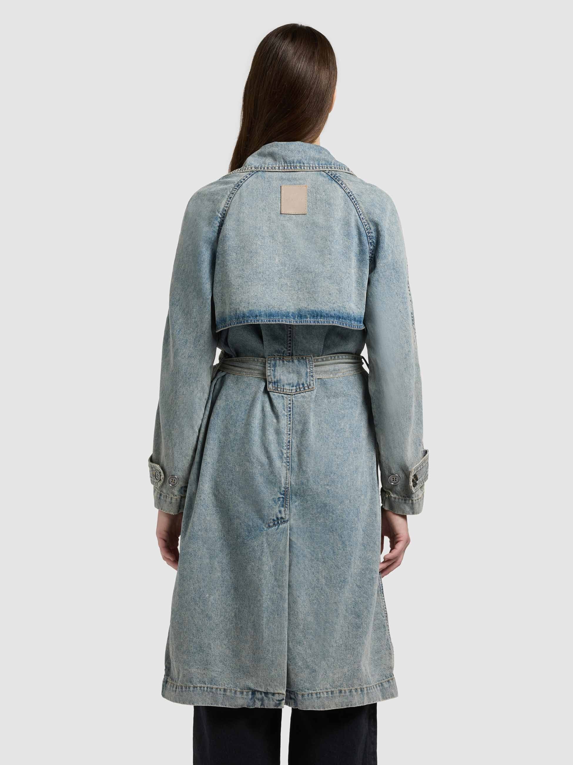 khujo-mantel-enza-damen-jeans-trench-blue-acid image 3
