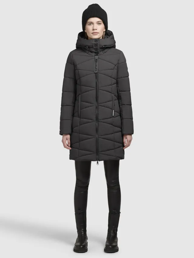 khujo-fitt3-damen-coat-dark-gray-leicht-gesteppter-mantel-mit-abnehmbarer-kapuze image 1