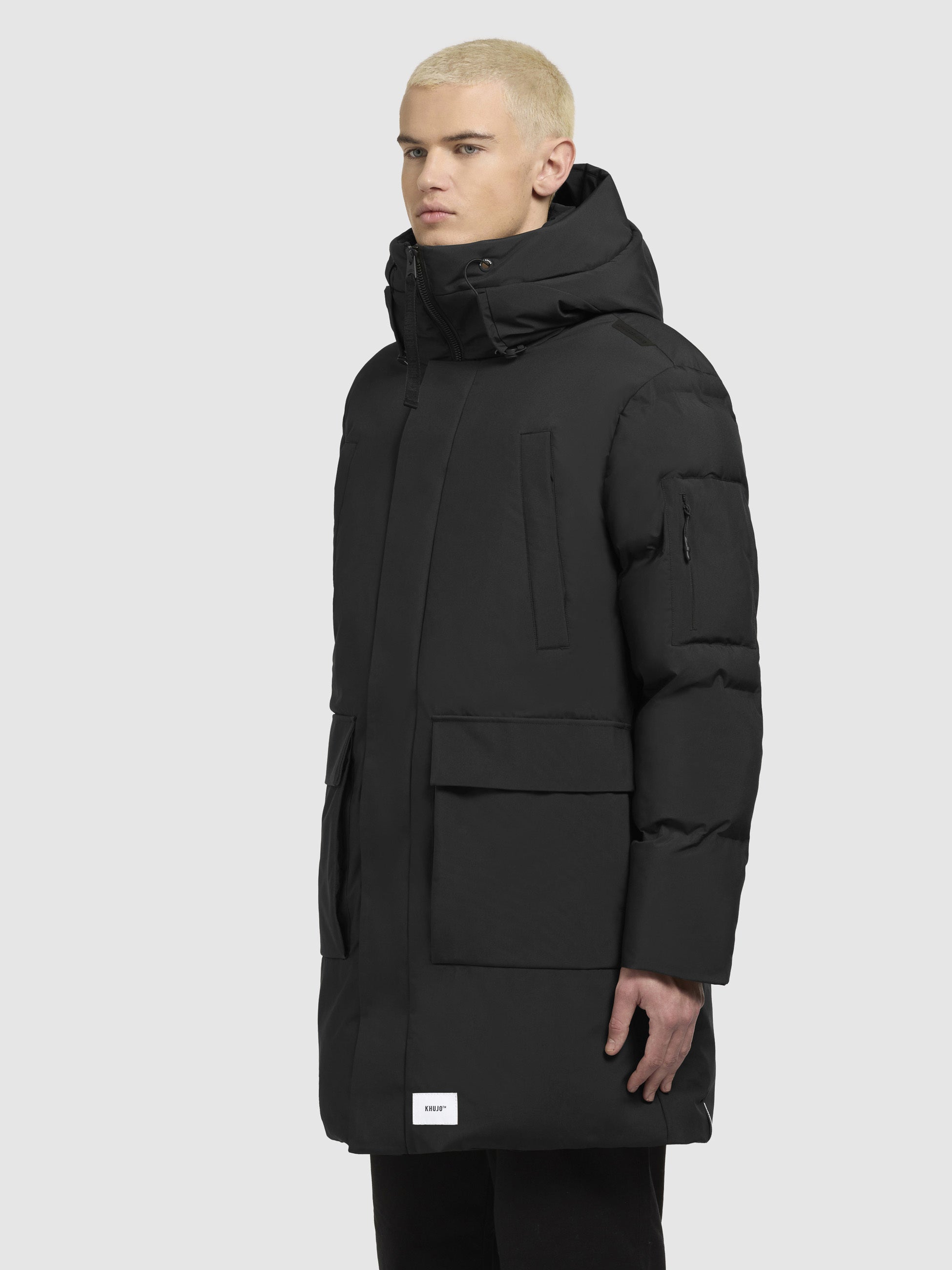 khujo-mantel-chester3-schwarz-wintermantel-loose-fit-cargo image 5