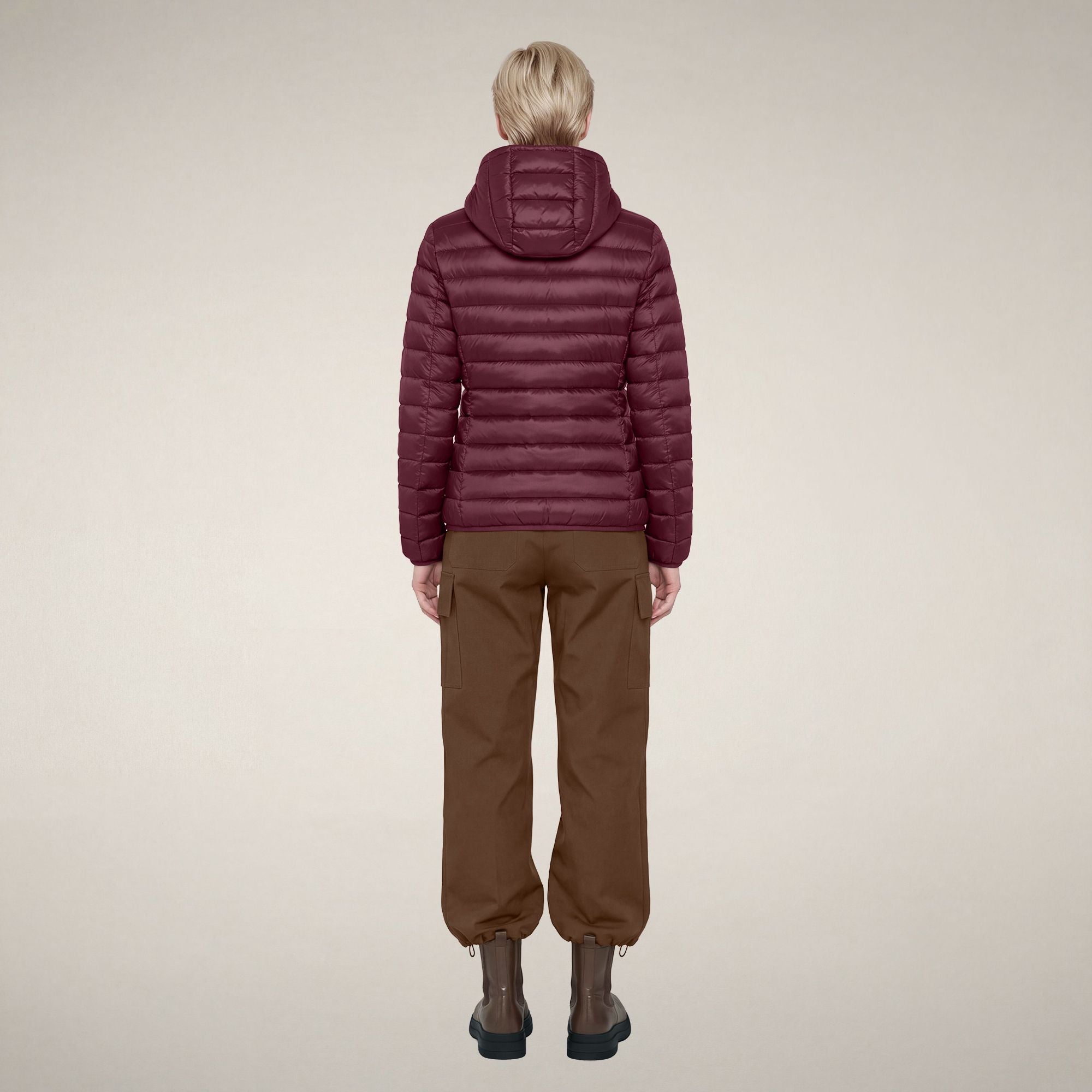 save-the-duck-alexis-damen-daunenjacke-mit-kapuze-bordeaux image 2