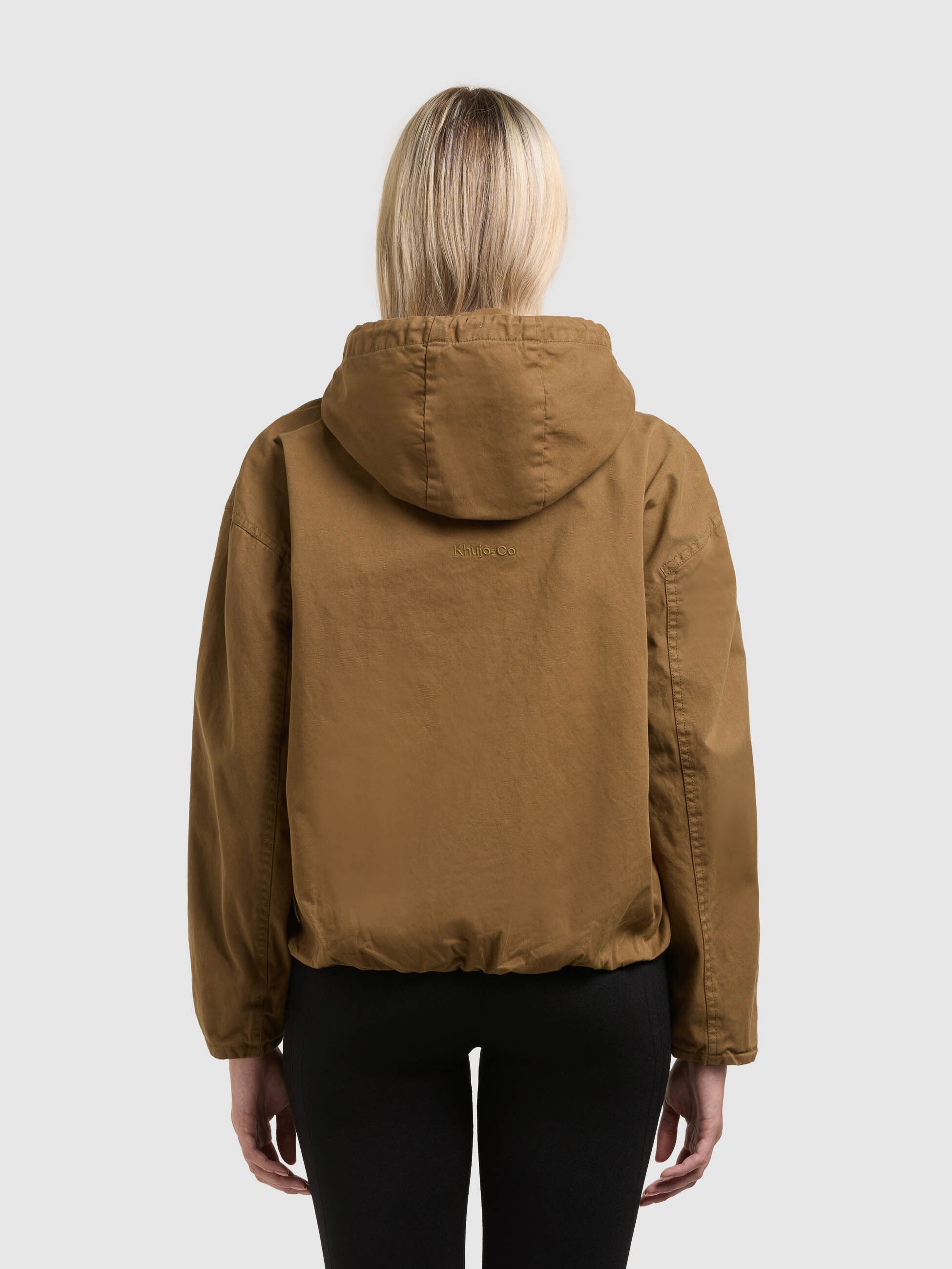 khujo-judy-damen-blousonjacke-canary-green-hoodie-jacke-aus-baumwoll-twill image 3